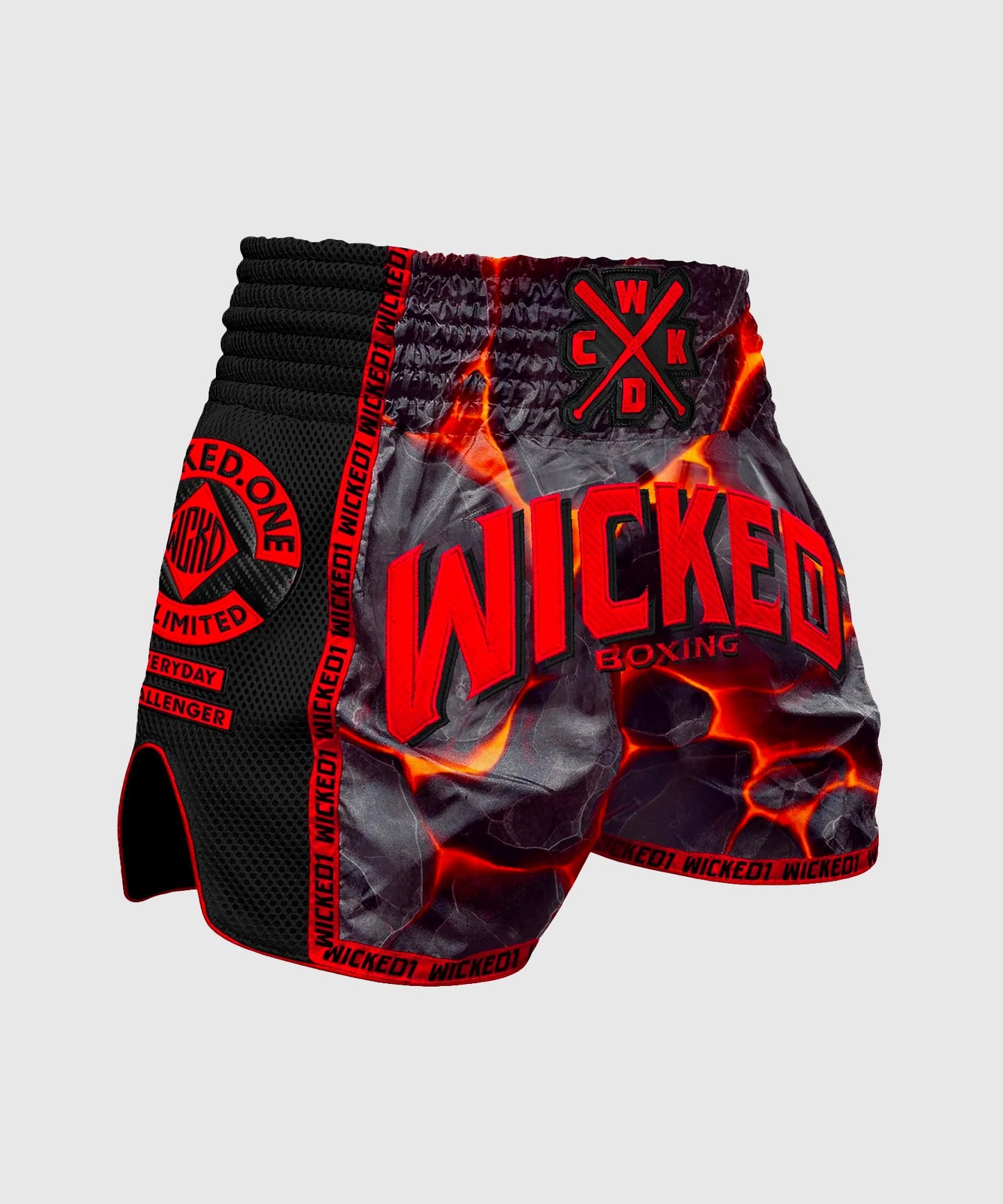 Wicked One Magma Muay Thai Shorts - Schwarz/Rot