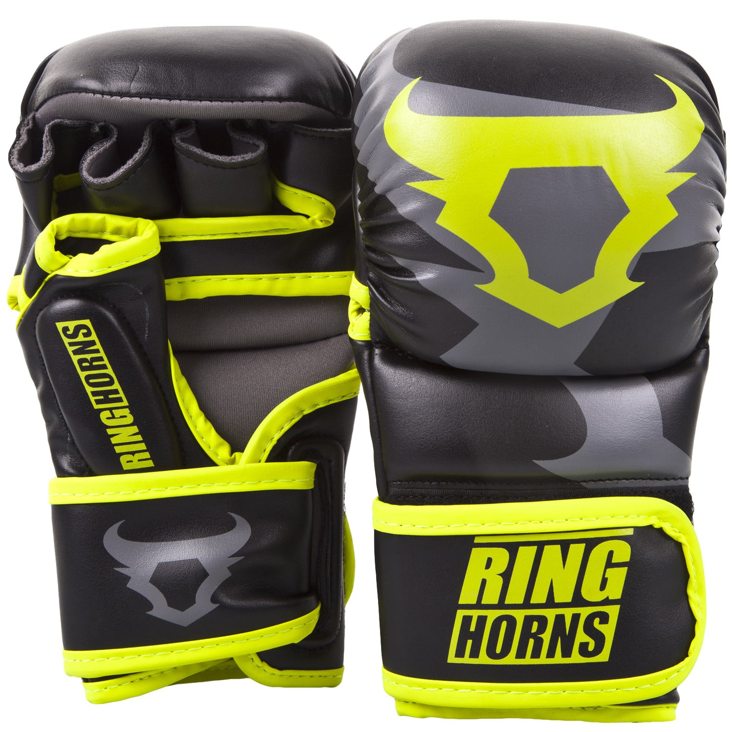 Ringhorns Charger sparring gloves - Black/Fluorescent Yellow