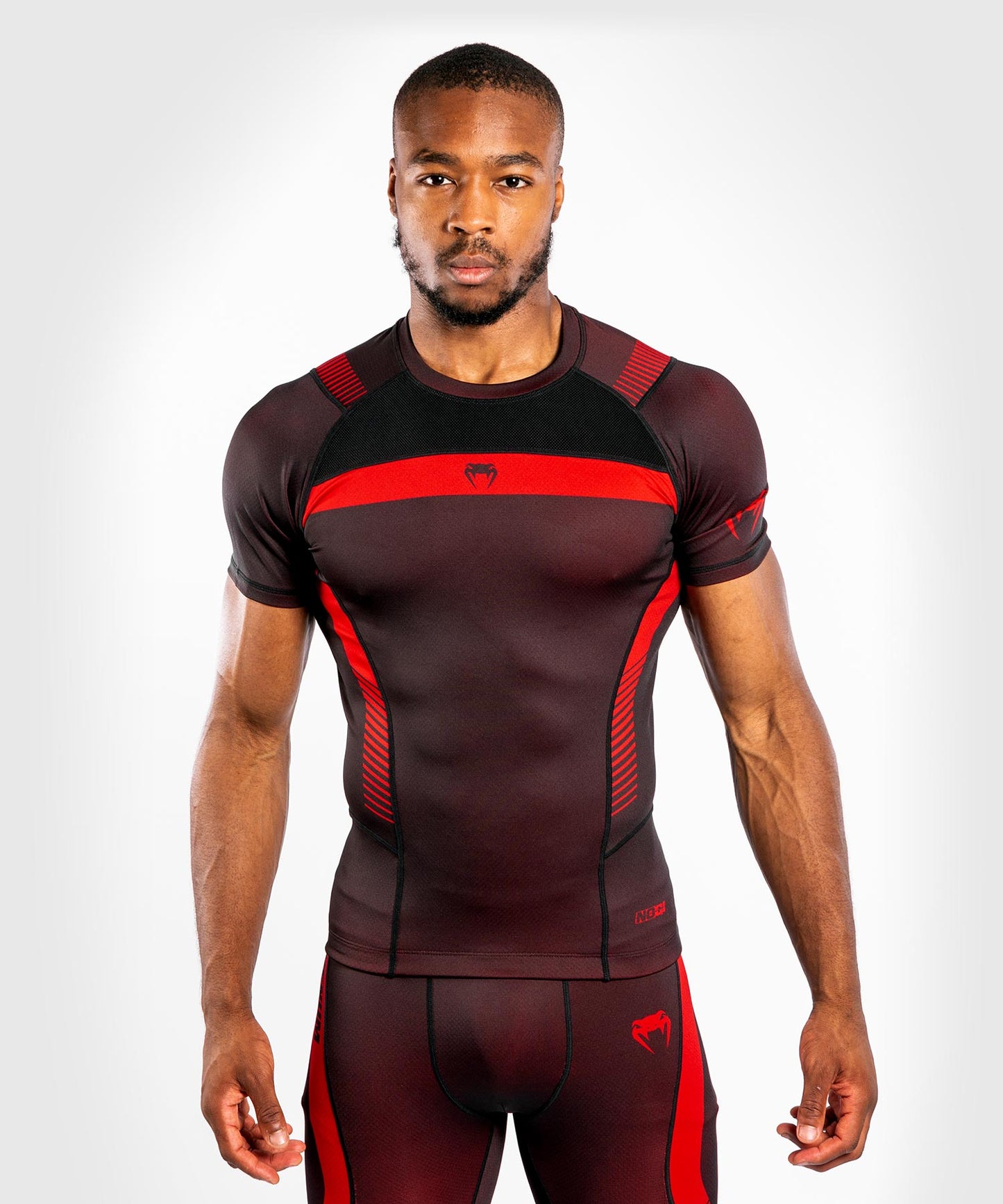 Camiseta de compresión Venum No Gi 3.0 - Manga corta - Negro/Rojo