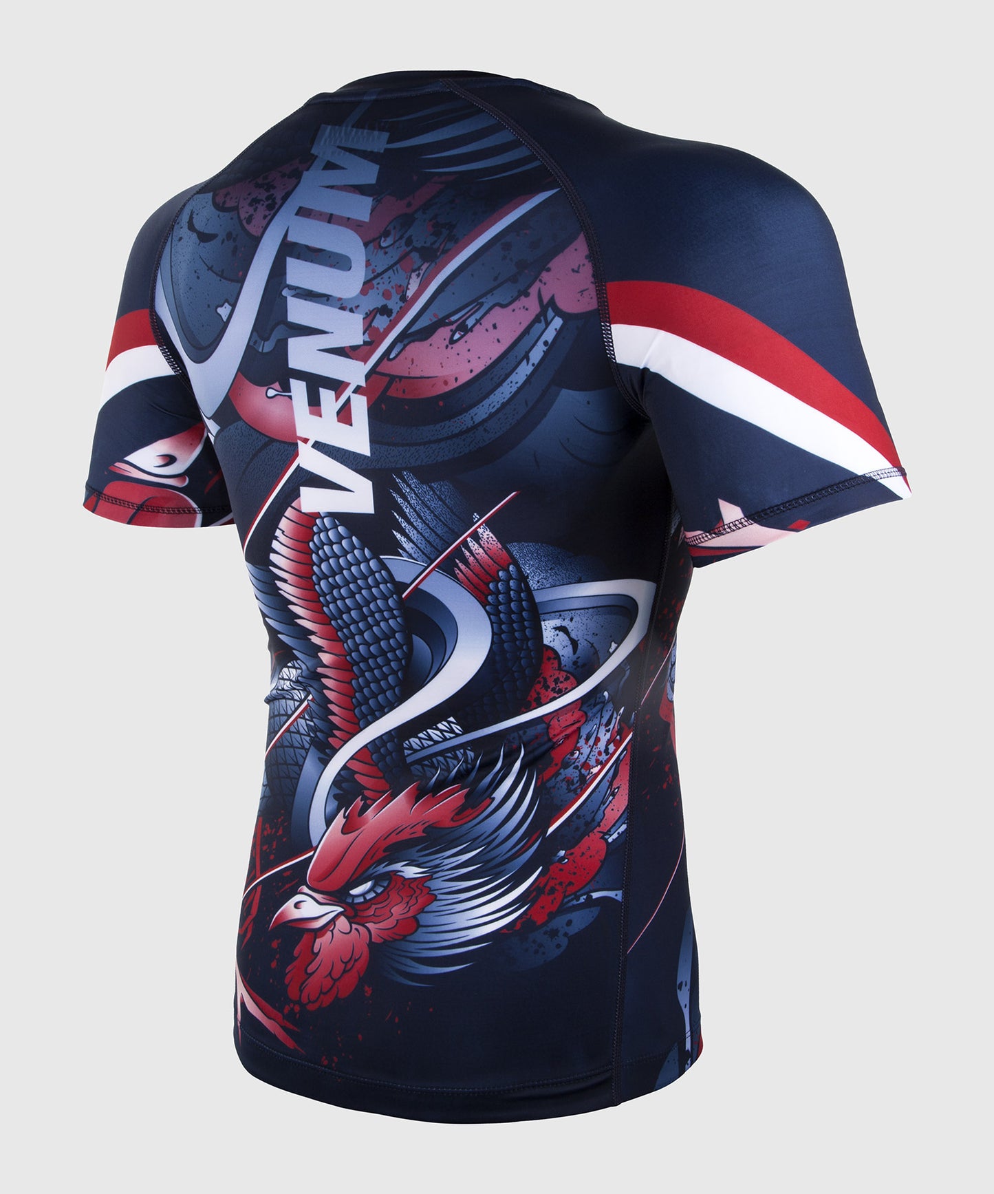 Venum Rooster Rashguard - Short Sleeves - Navy Blue/Orange