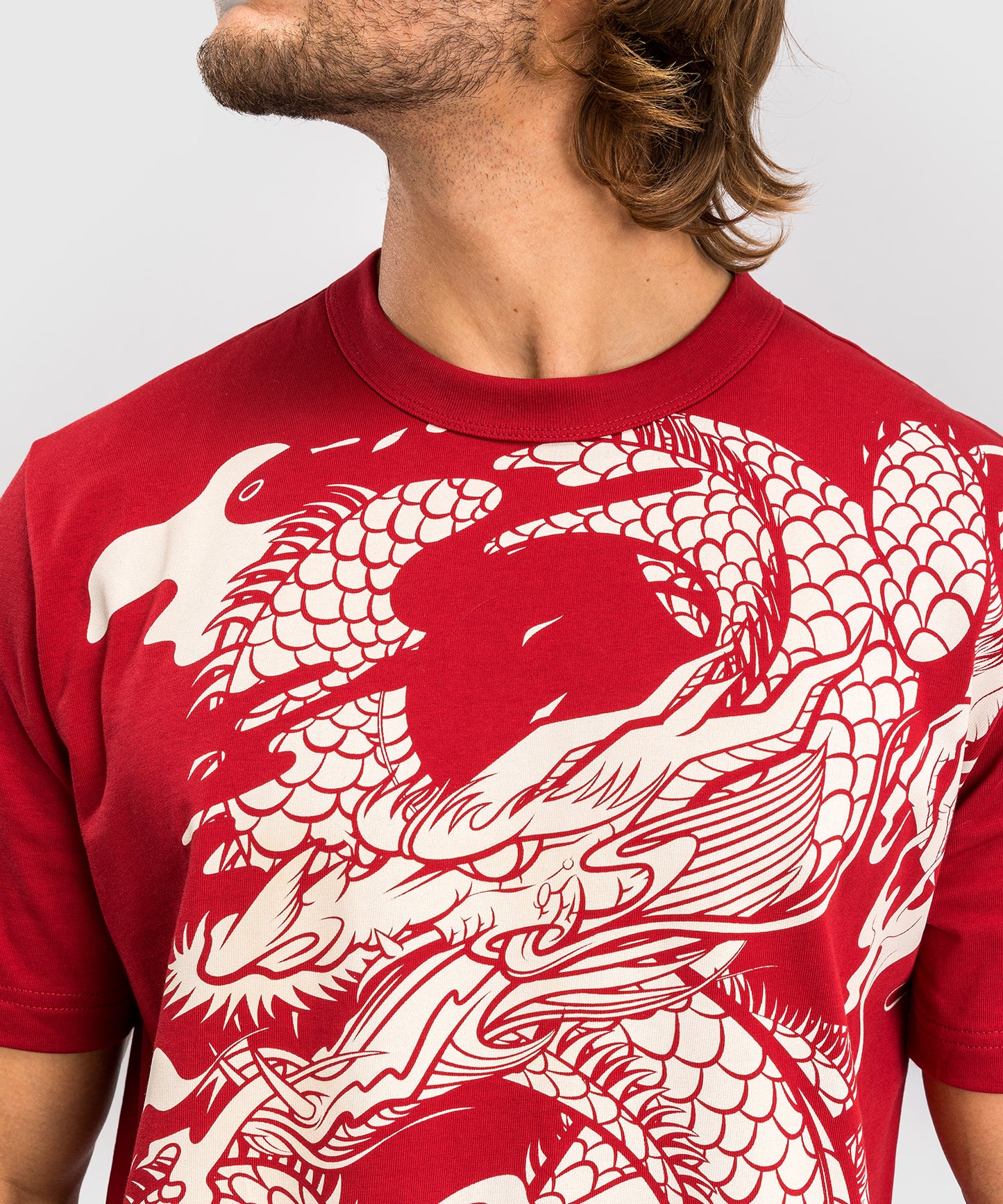 T-shirt Venum Dragon’s Flight - Rouge Cerise/Blanc crème
