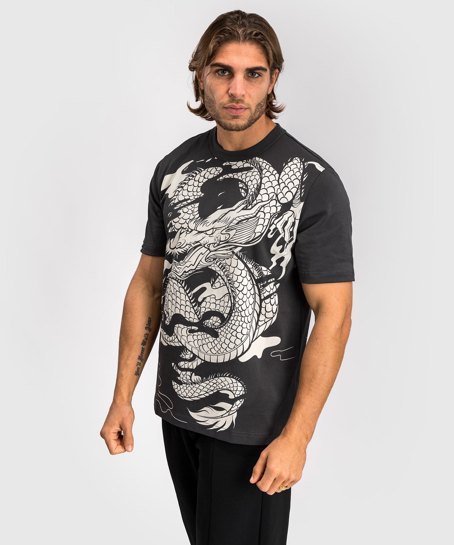 Venum Dragon’s Flight Camiseta para hombre - Gris carbón/Blanco crema