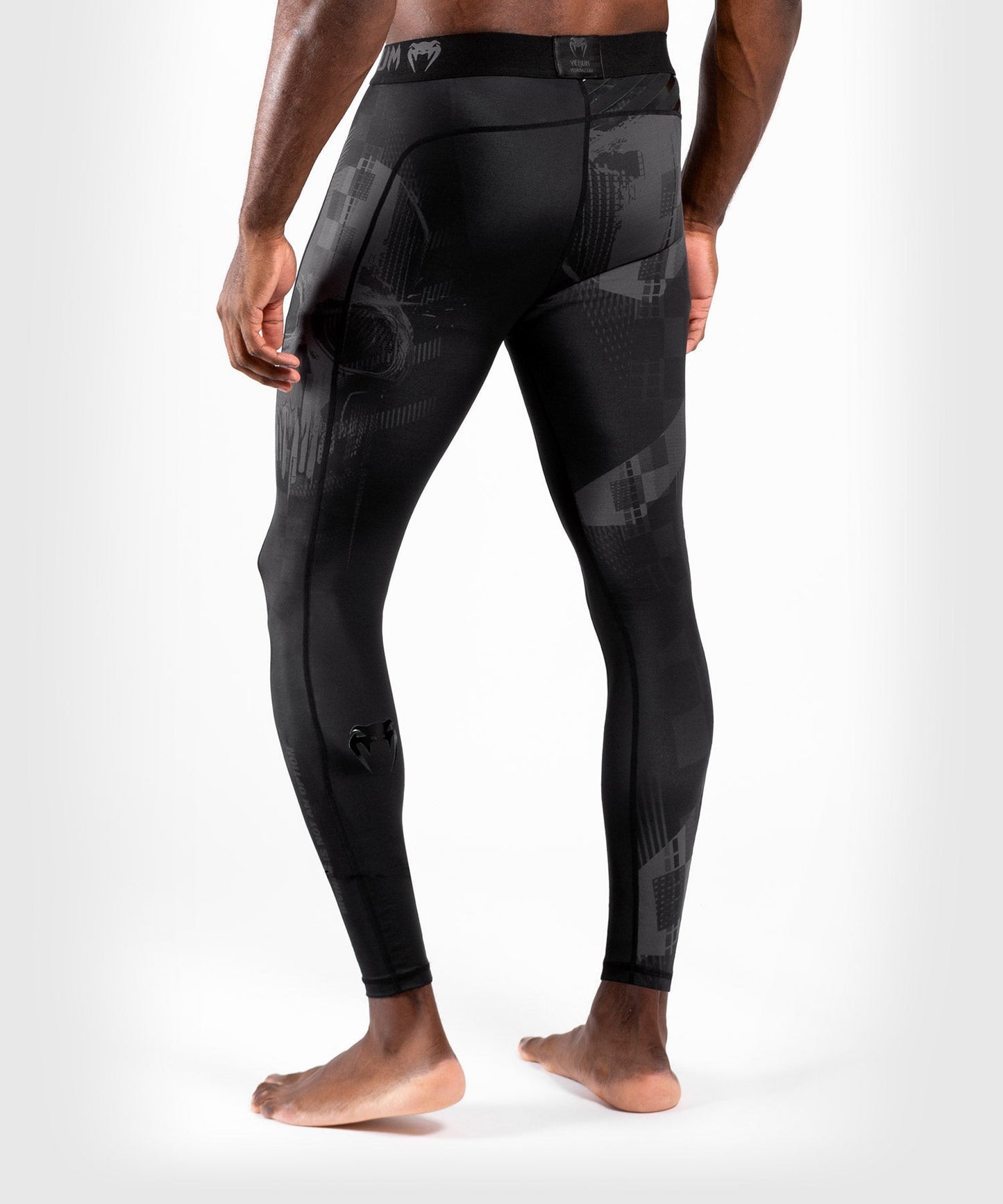 Venum Skull Compression Pants - Black/Black