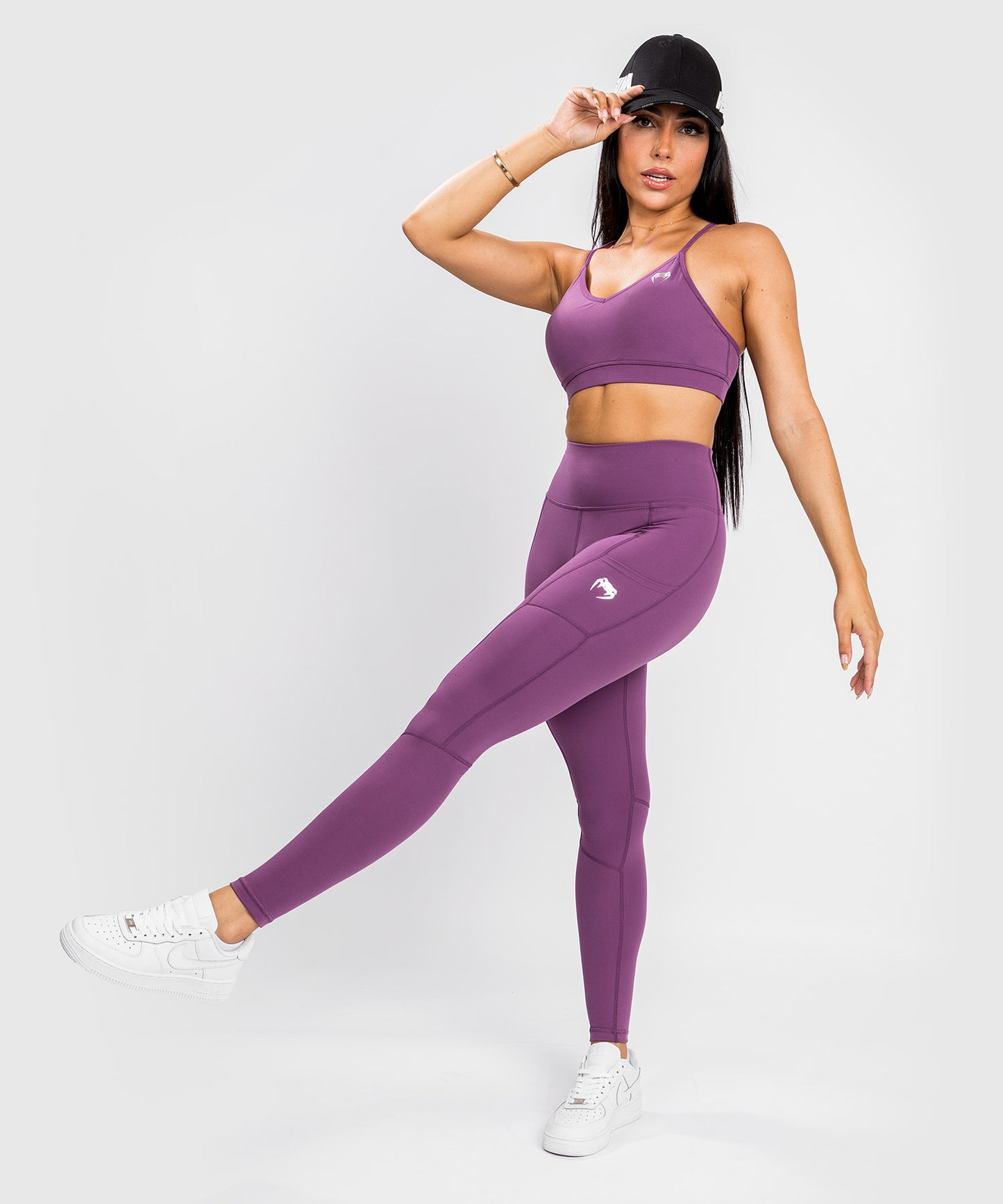 Venum Essential Performance Leggings - Dark Orchid/Silber gebürstet