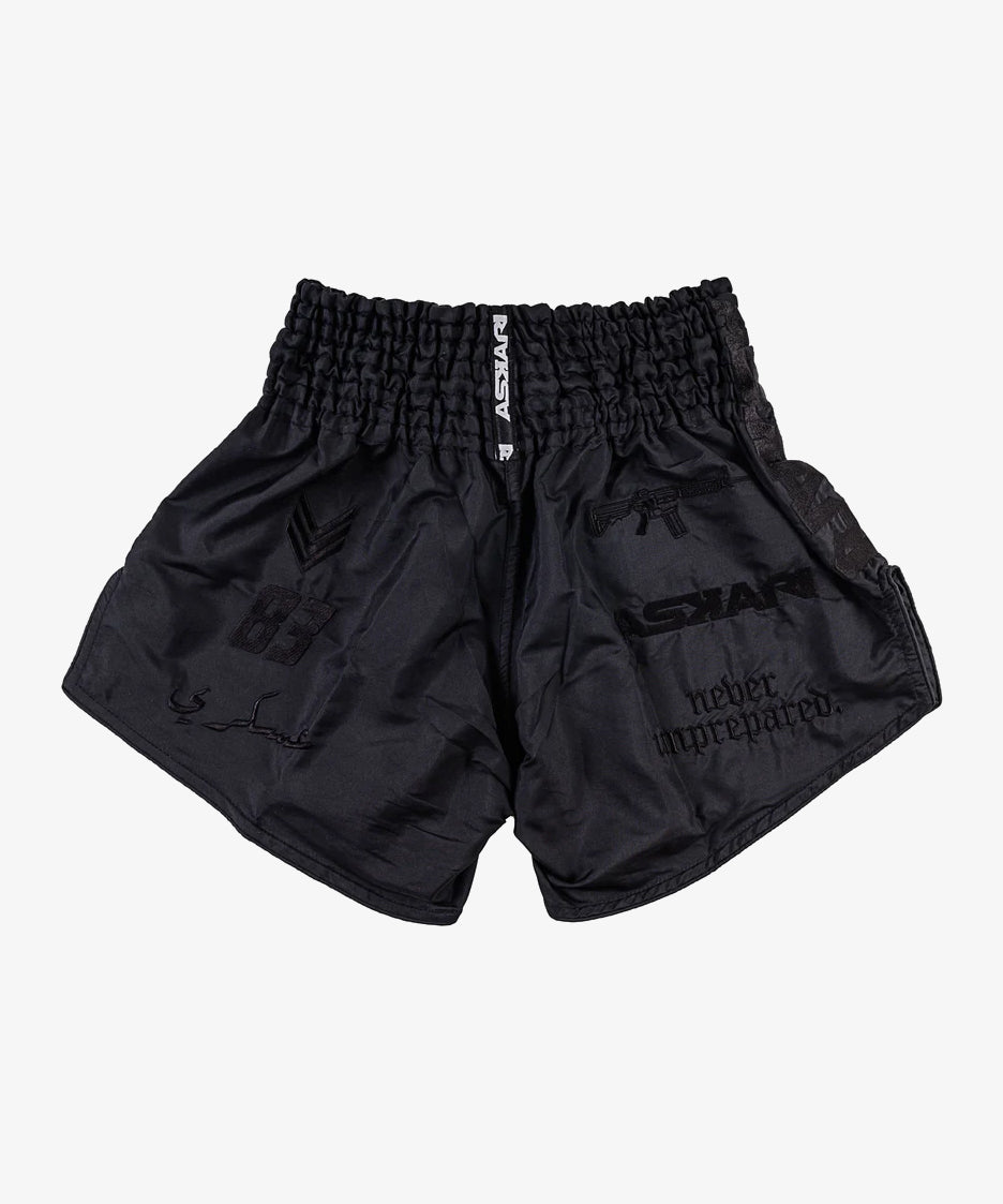 Askari Marlboro Pantaloncini da Muay Thai - Nero