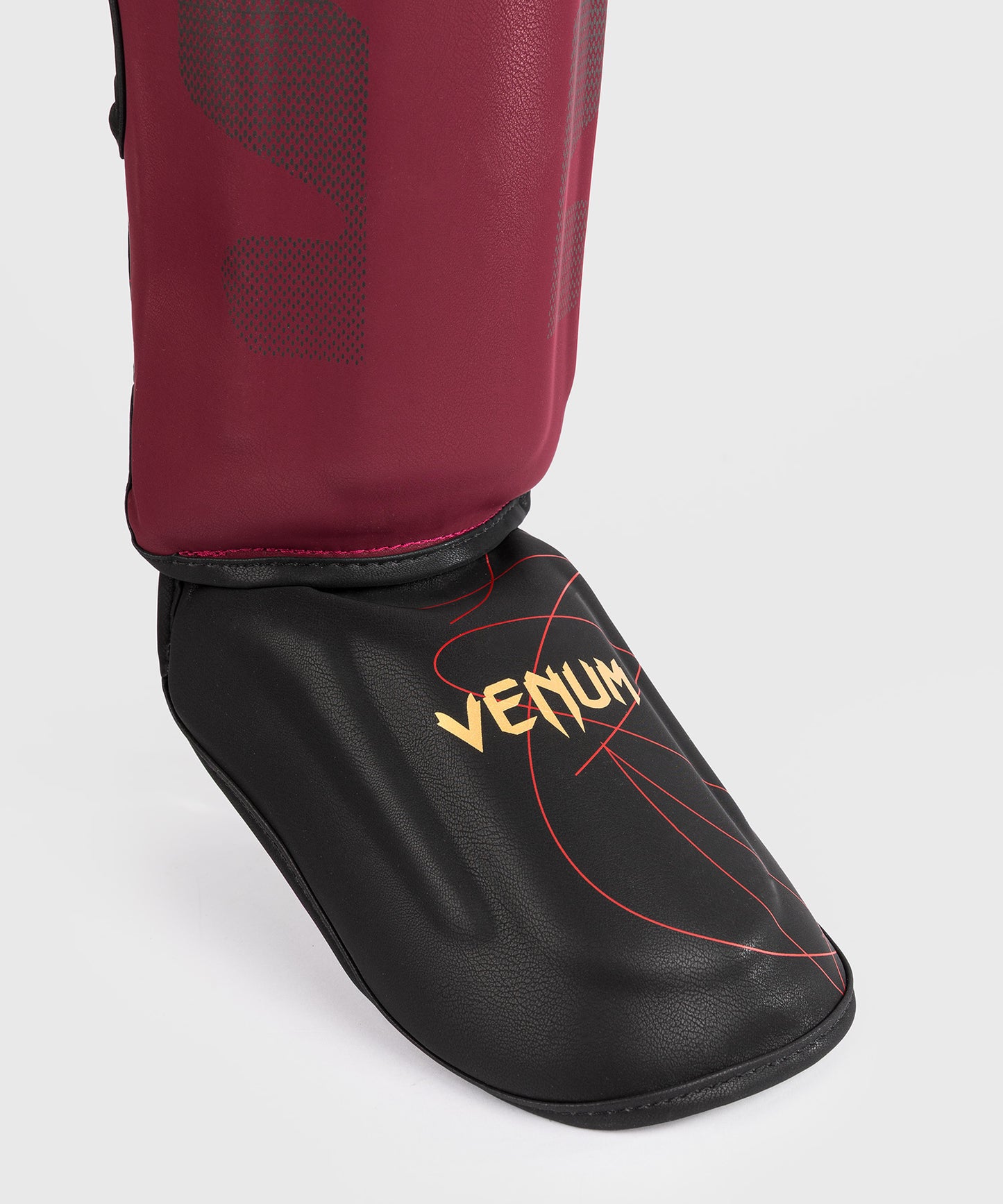 Venum Tactical XT Shin Guards - Black/Burgundy/Gold