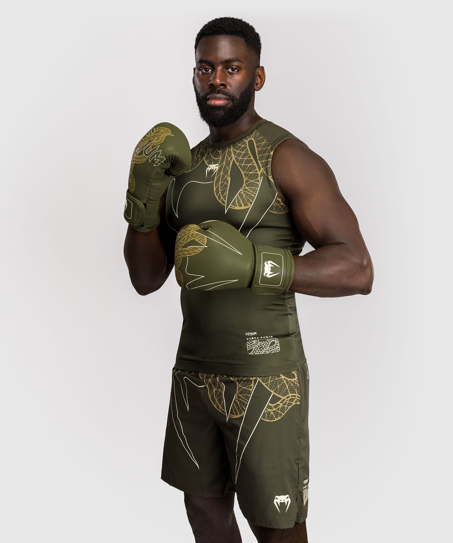 Rashguard Sans Manches Venum Serpenti – Kaki/Bronze/Ivoire