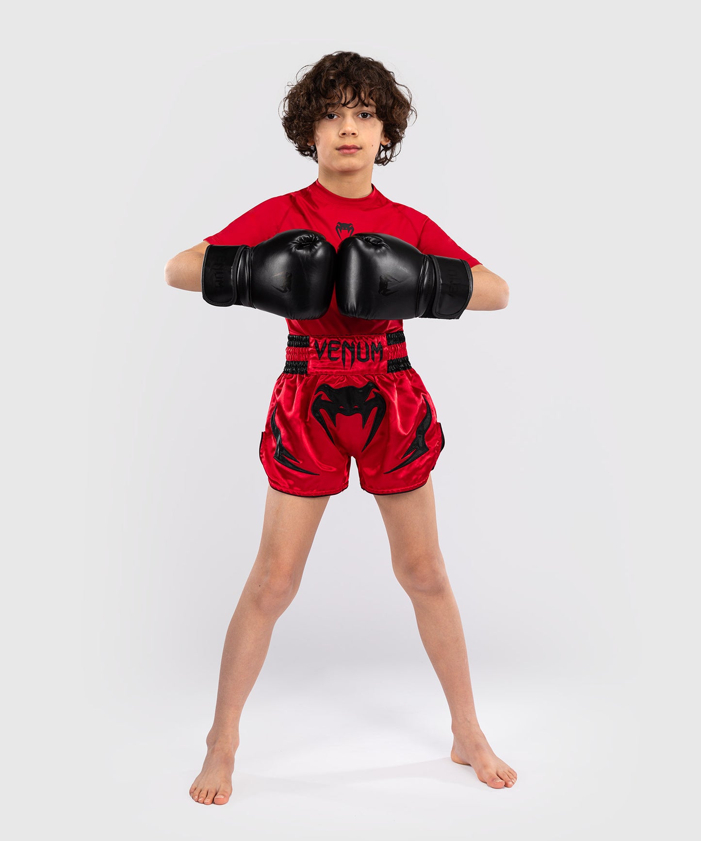 Venum Inferno Muay Thai Shorts für Kinder - Kirschrot