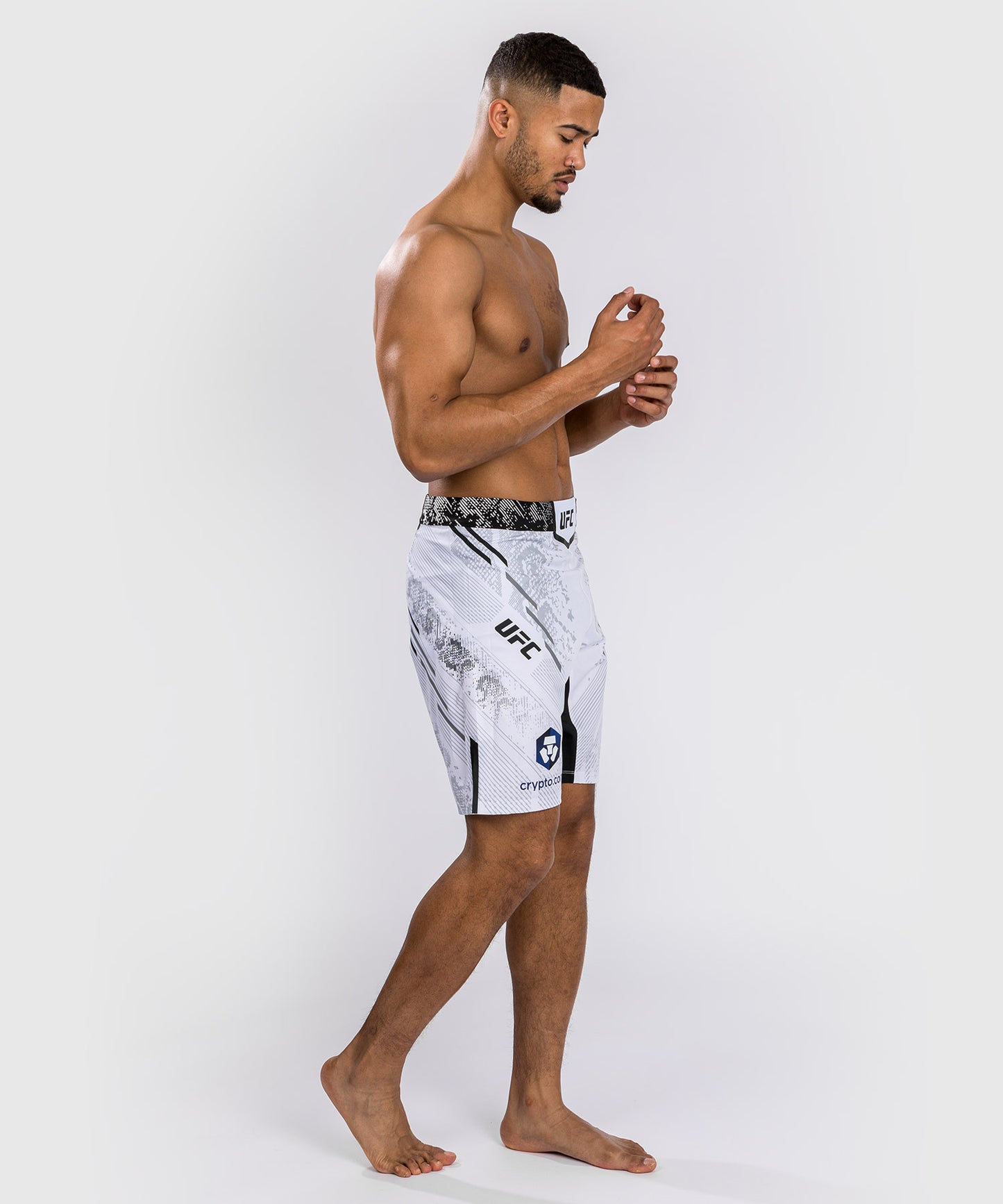 Shorts de combat Coupe longue pour Hommes UFC Adrenaline by Venum Authentic Fight Night - Blanc