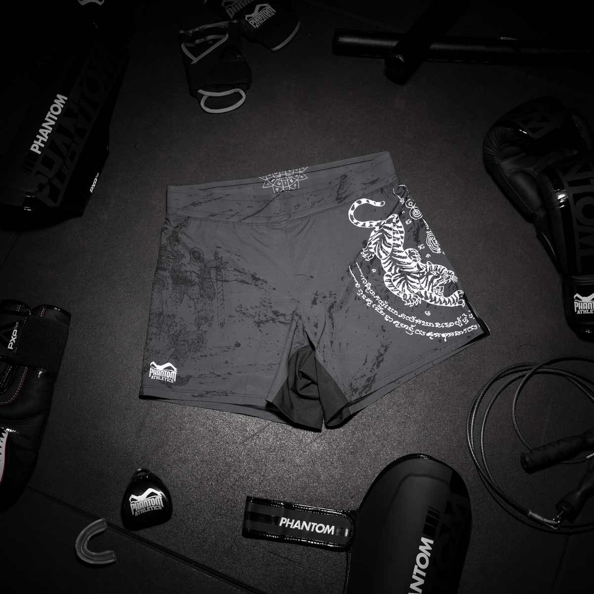 Fightshort Phantom Athletics Flex-S Muay Thai - Schwarz