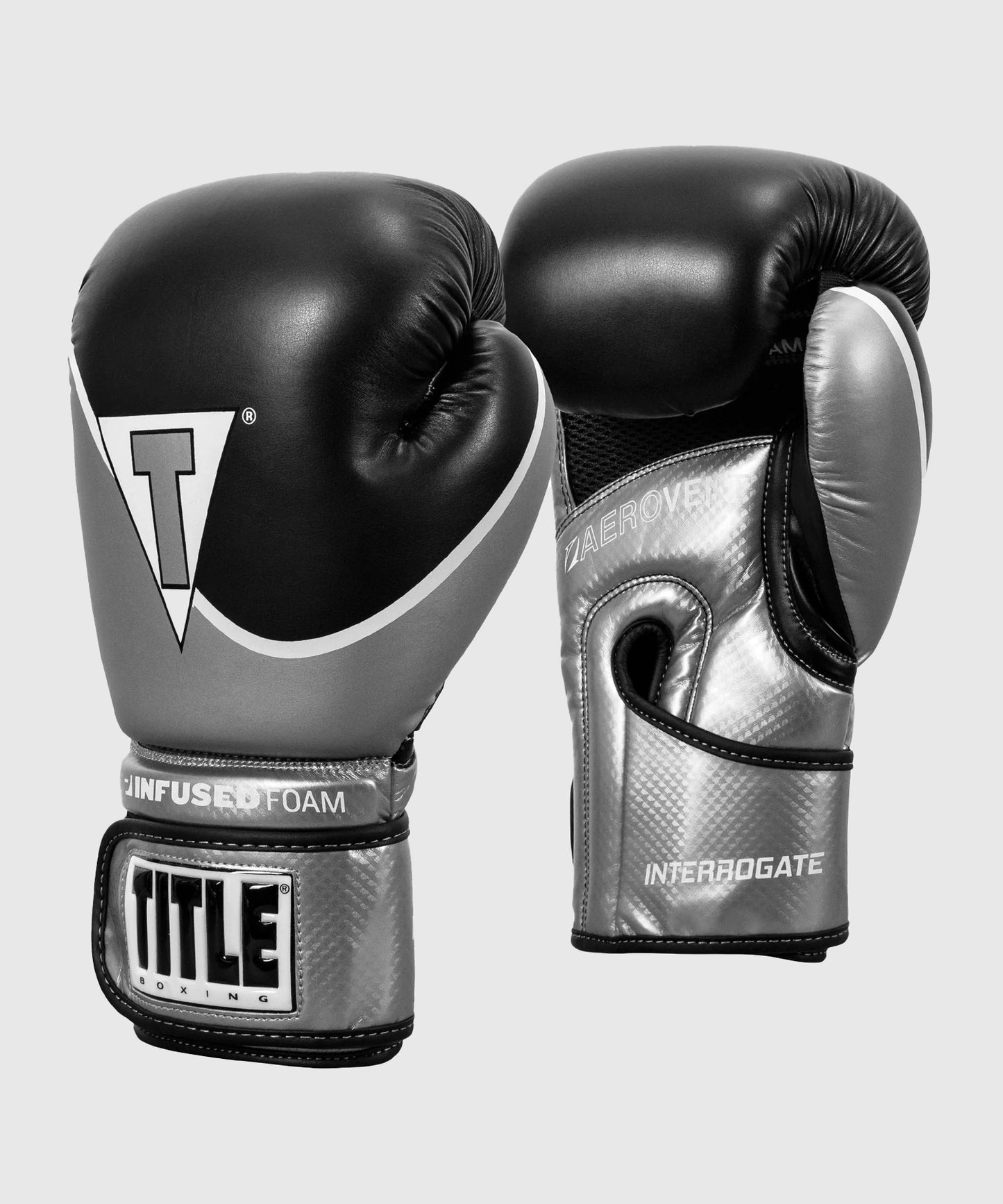 Title Boxing Infused Foam Interrogate 2.0 Boxing Gloves – Silver/Black