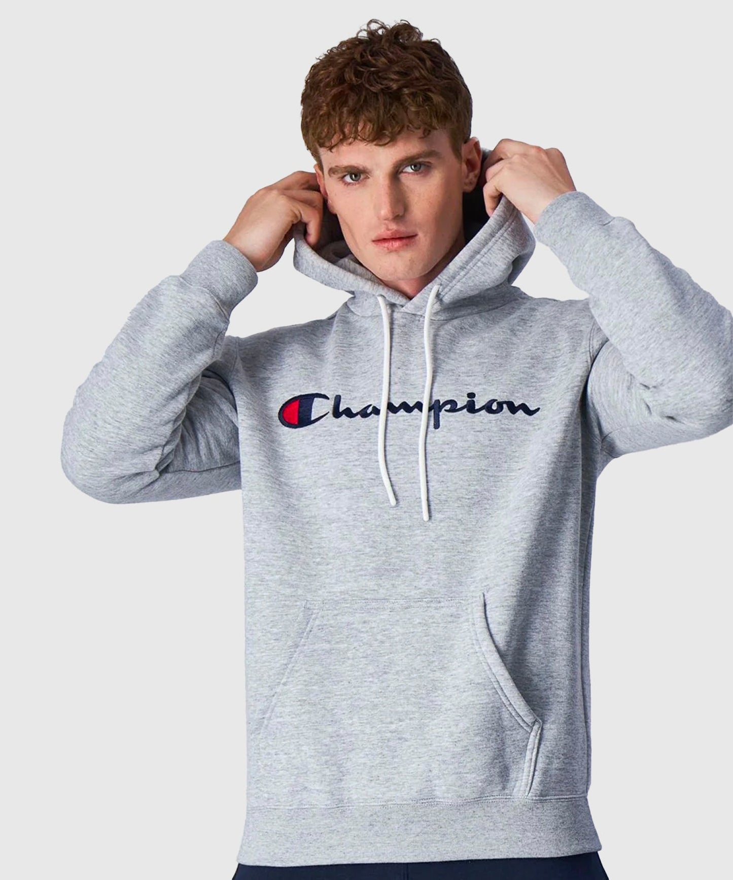 Sweatshirt À Capuche Champion Legacy Logo Brodé – Gris