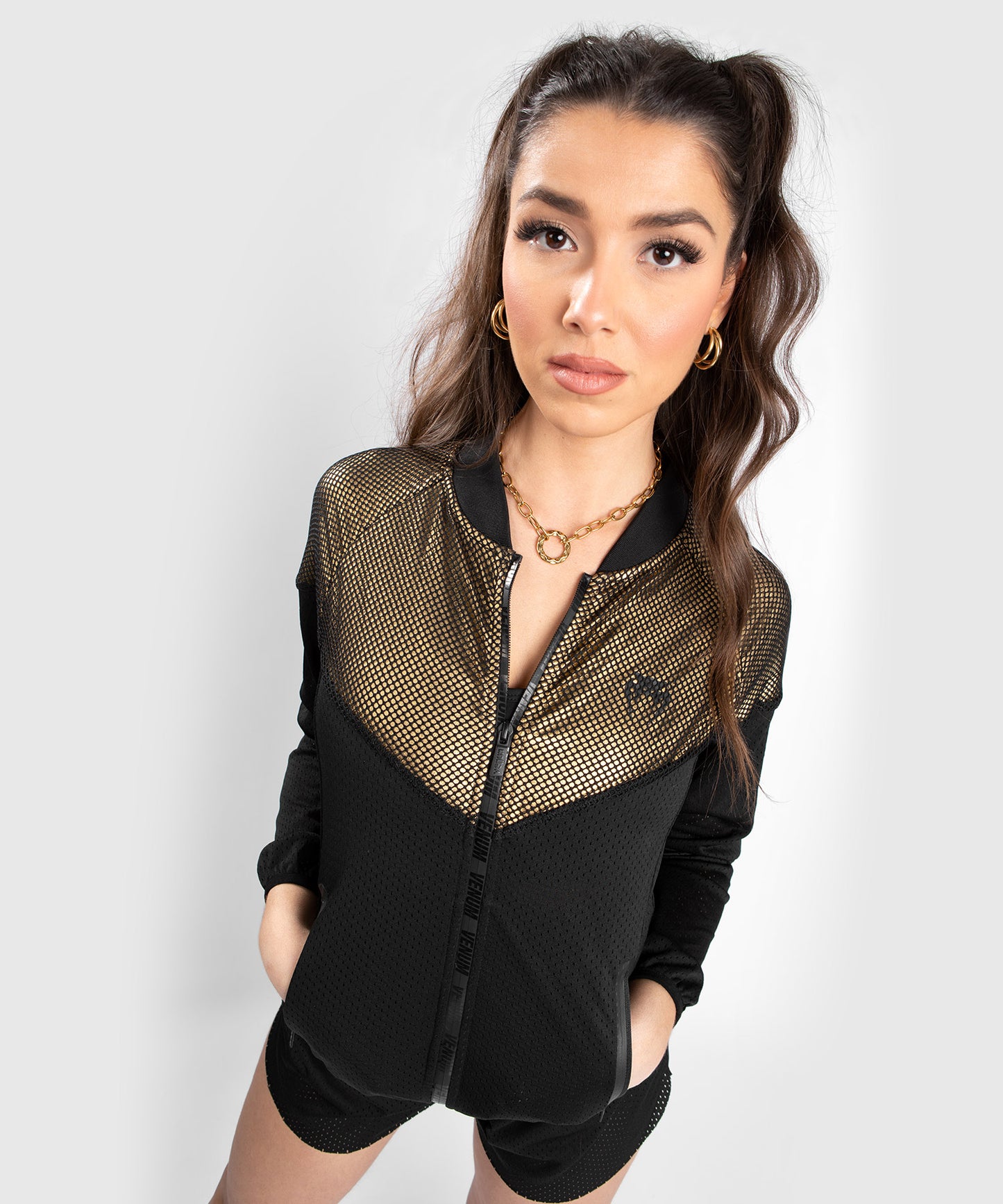  Venum Lightning Mesh Jacket – Für Damen – Schwarz/Gold