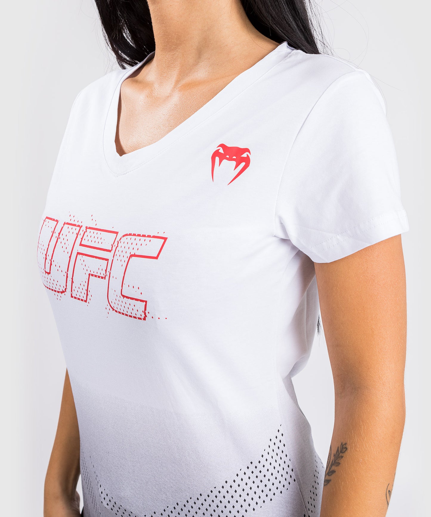 Camiseta De Algodón Manga Corta Para Mujer UFC Venum Authentic Fight Week - Blanco