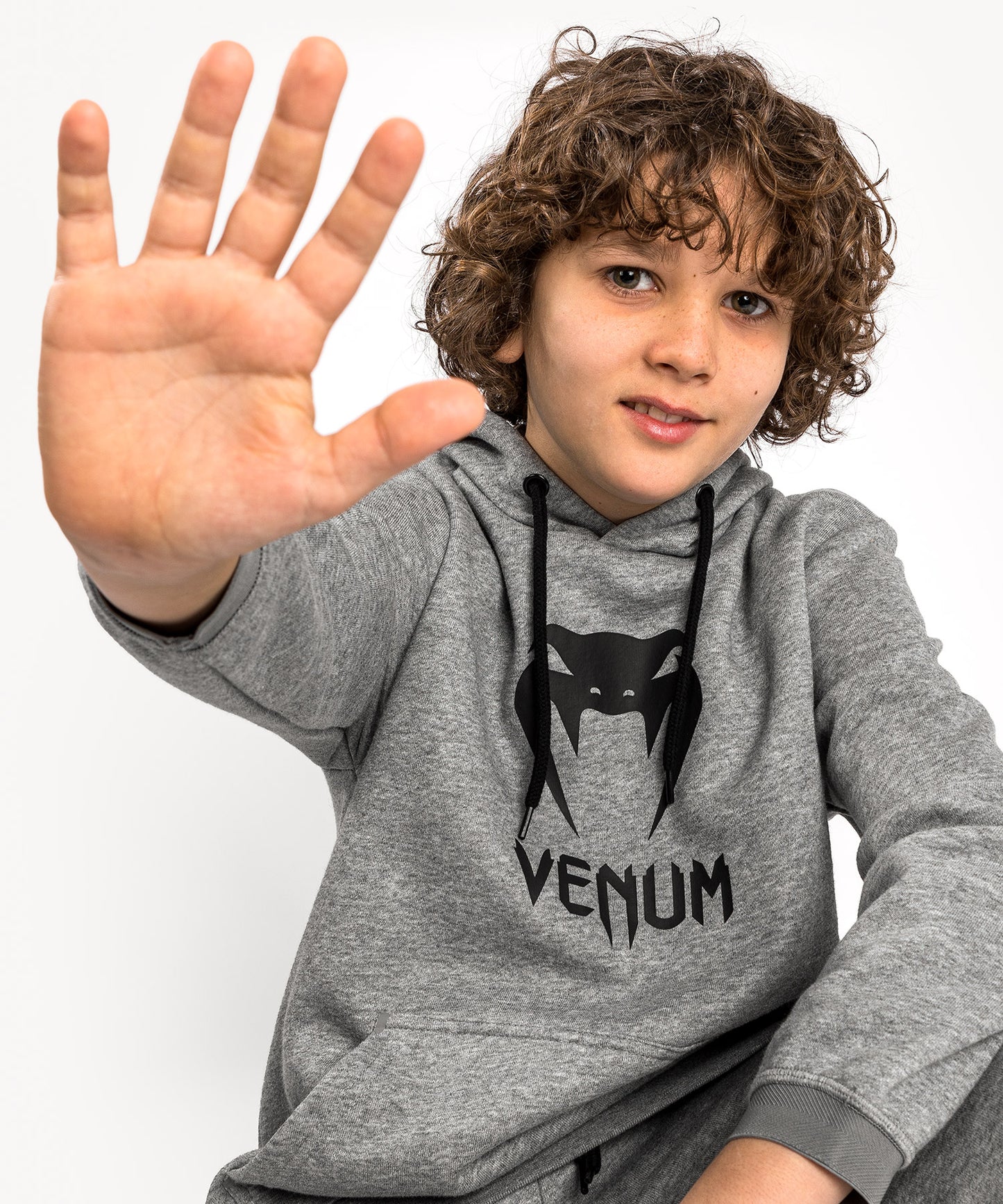 Venum Classic Hooded Sweatshirt - For Kids - Light Mottled Grey