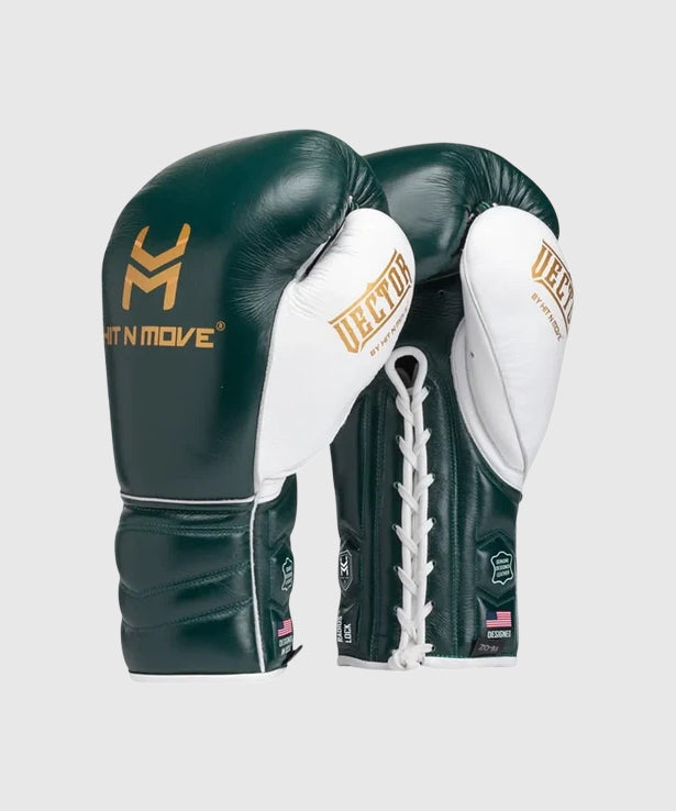 Hit N Move Vector™ Guantes de Boxeo con Cordones - Verde Bosque