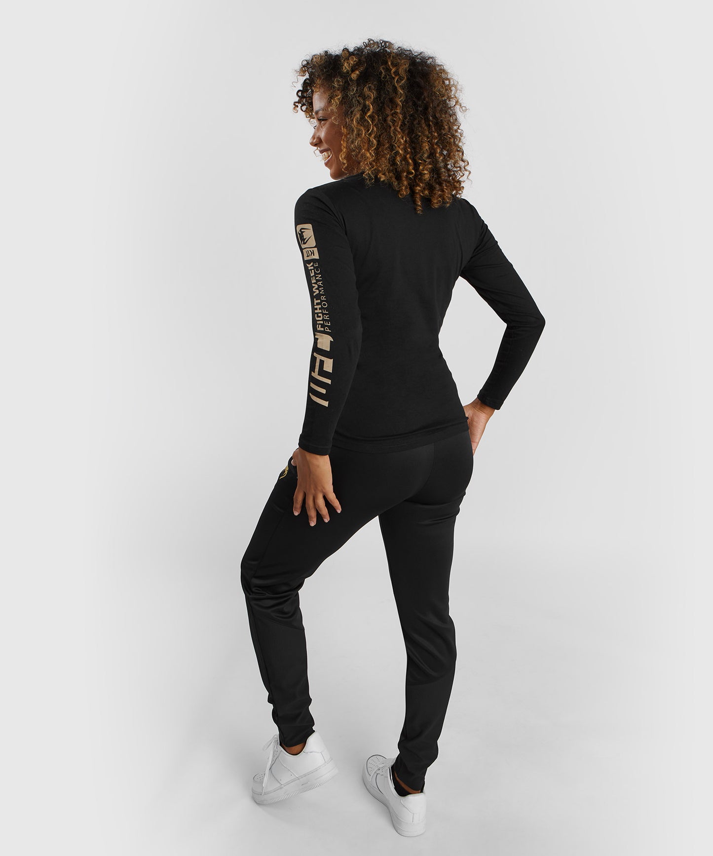 T-shirt à manches longues en coton pour Femmes UFC Adrenaline by Venum Fight Week - Noir