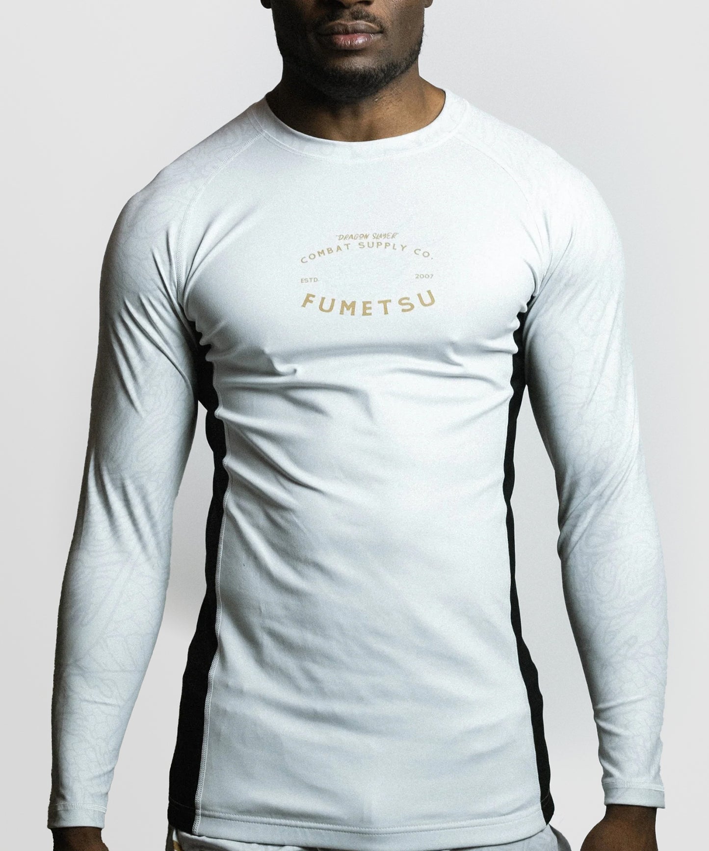 Fumetsu Dragon Slayer Long Sleeve Rashguard - White/Gold