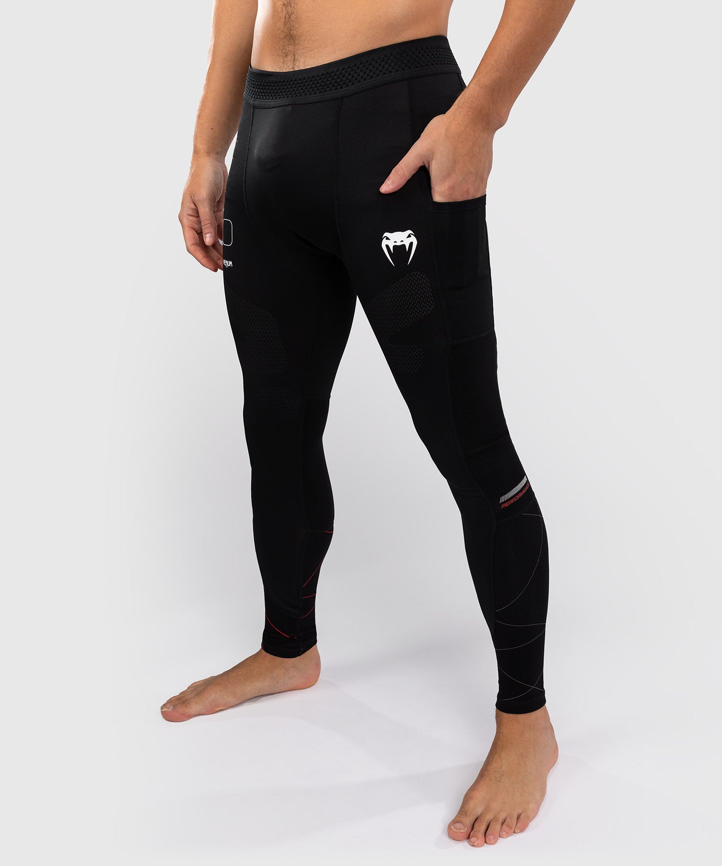 Venum Tactical XT Compression Pants - Black/Fire Red