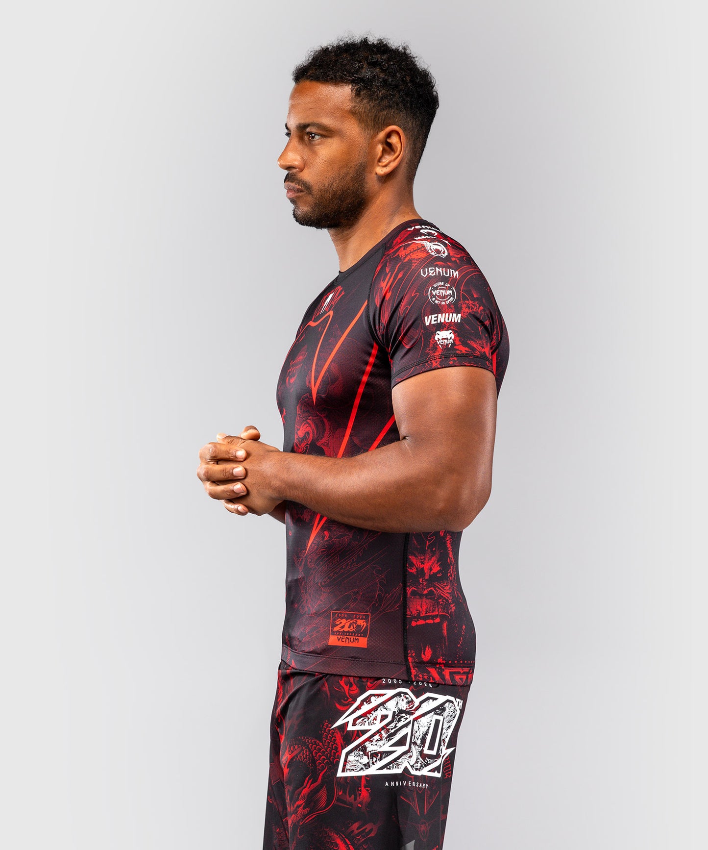 Rashguard à Manches Courtes Venum 20th Anniversary - Noir/Rouge