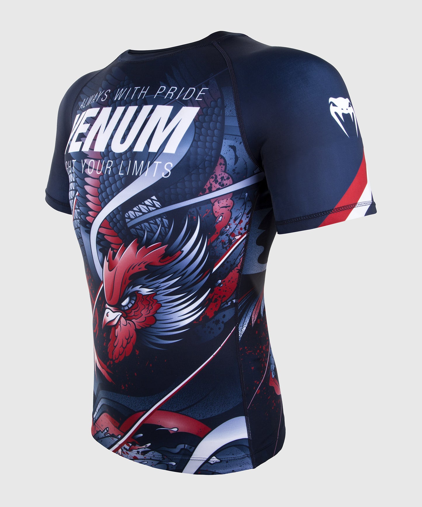 Venum Rooster Rashguard - Short Sleeves - Navy Blue/Orange