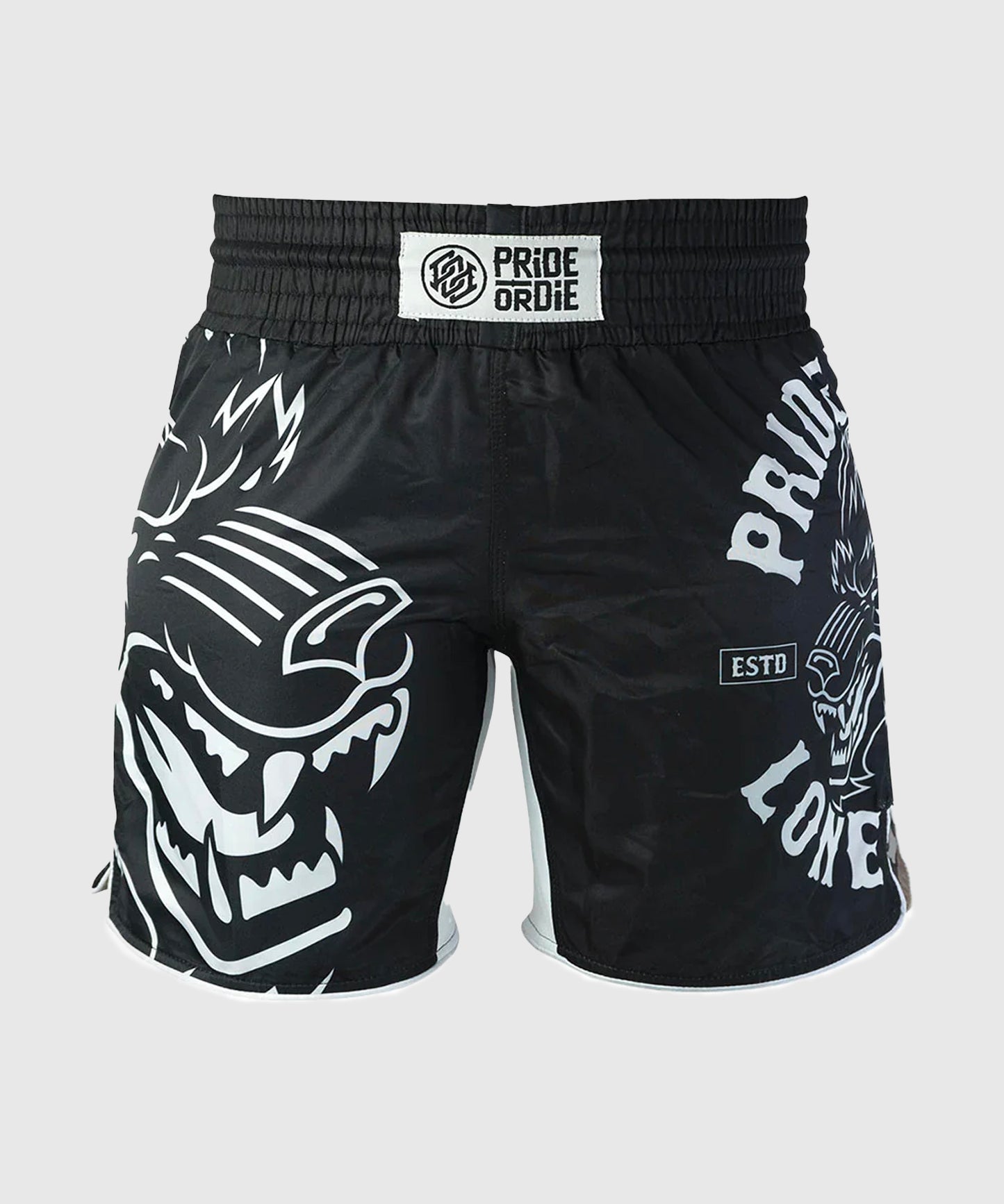 Fightshort Pride Or Die Lone Wolf - Noir