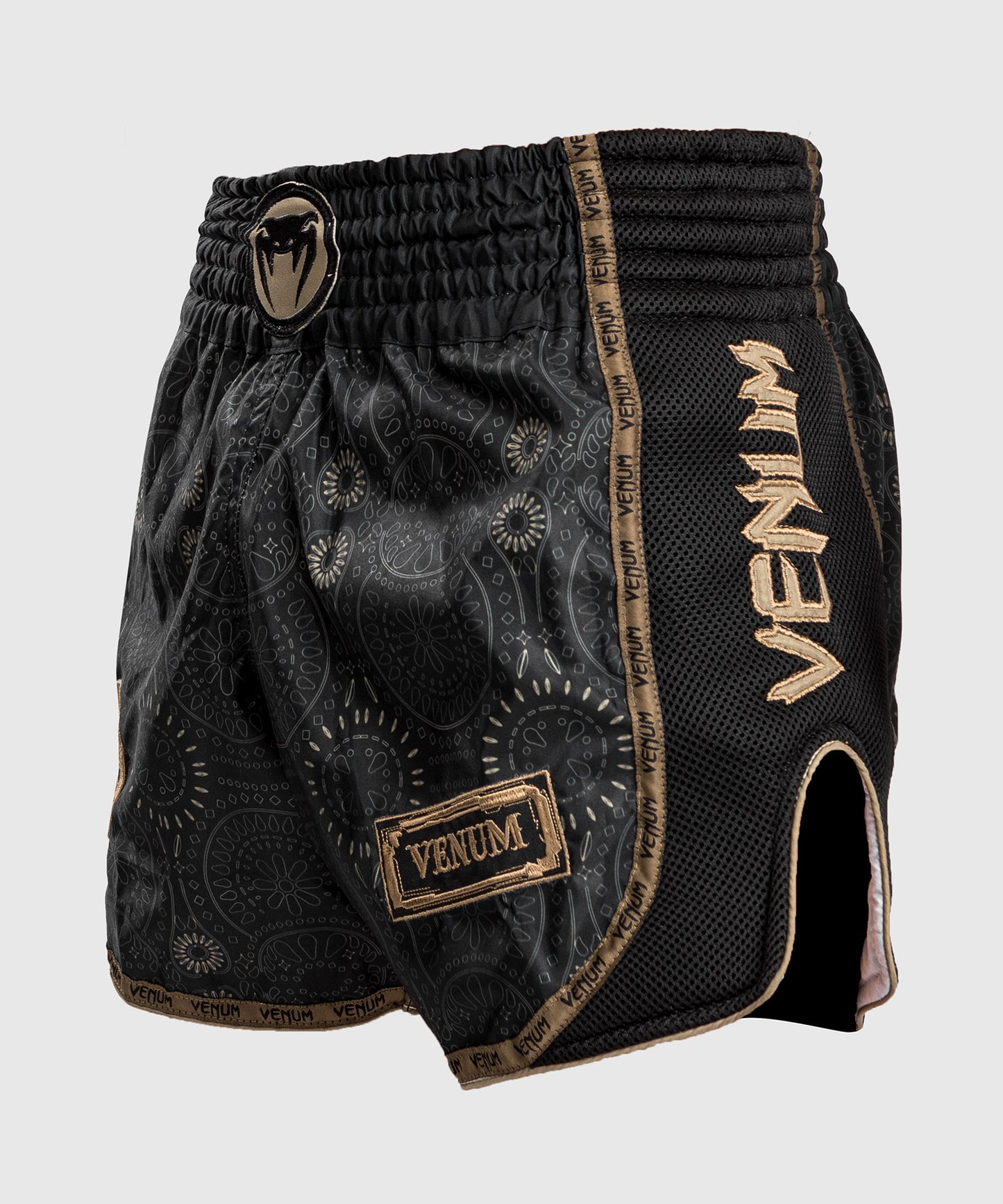 Muay Thai Santa Muerte Dark Side Venum Muay Thai Shorts- Schwarz/Braun