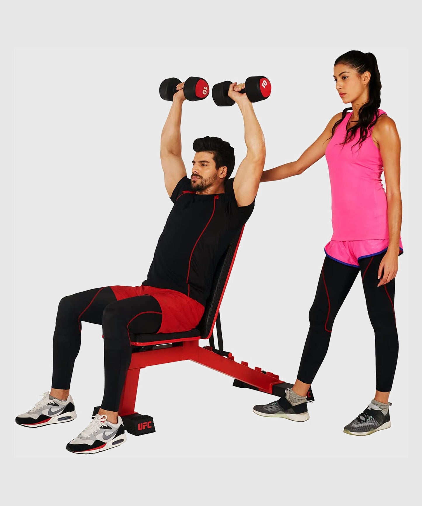 UFC Deluxe FID Weight Bench - Black/Red