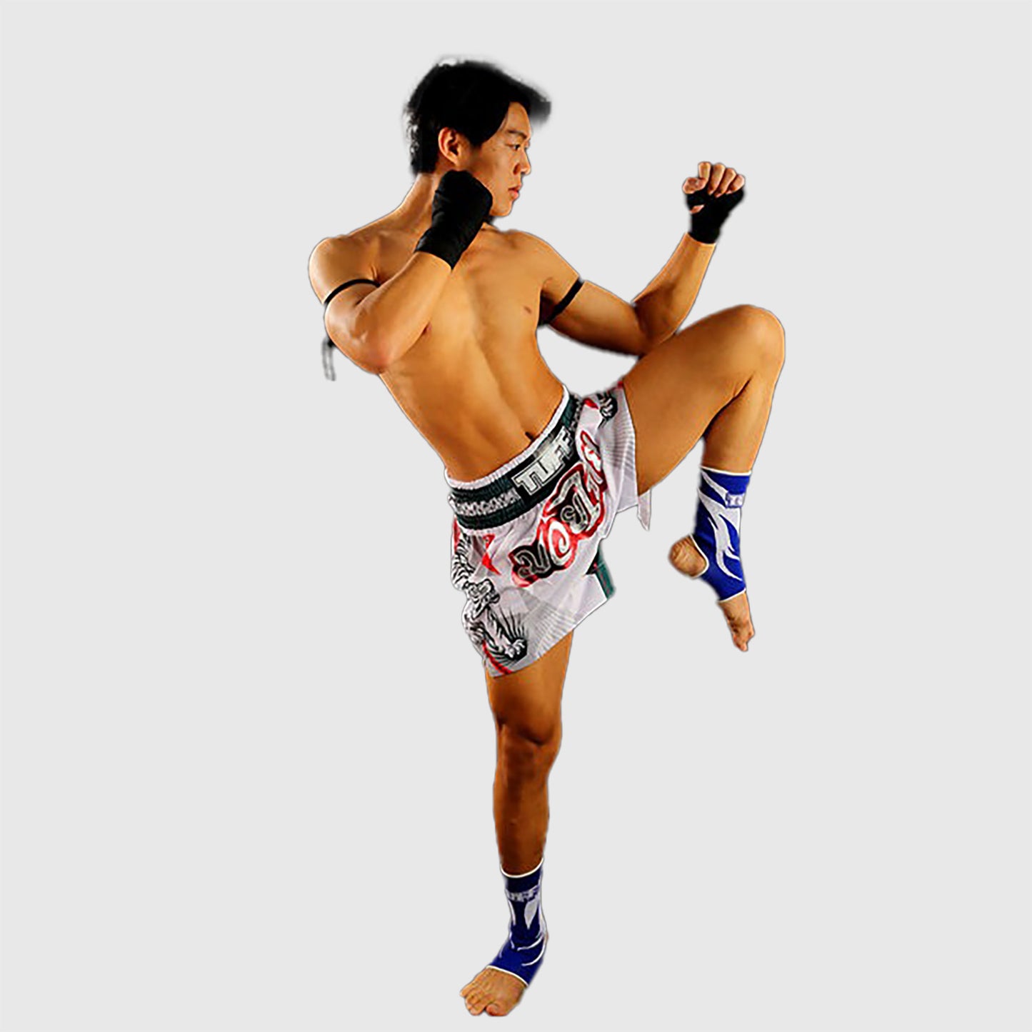 Tuff White Tiger Muay Thai Shorts - Weiß