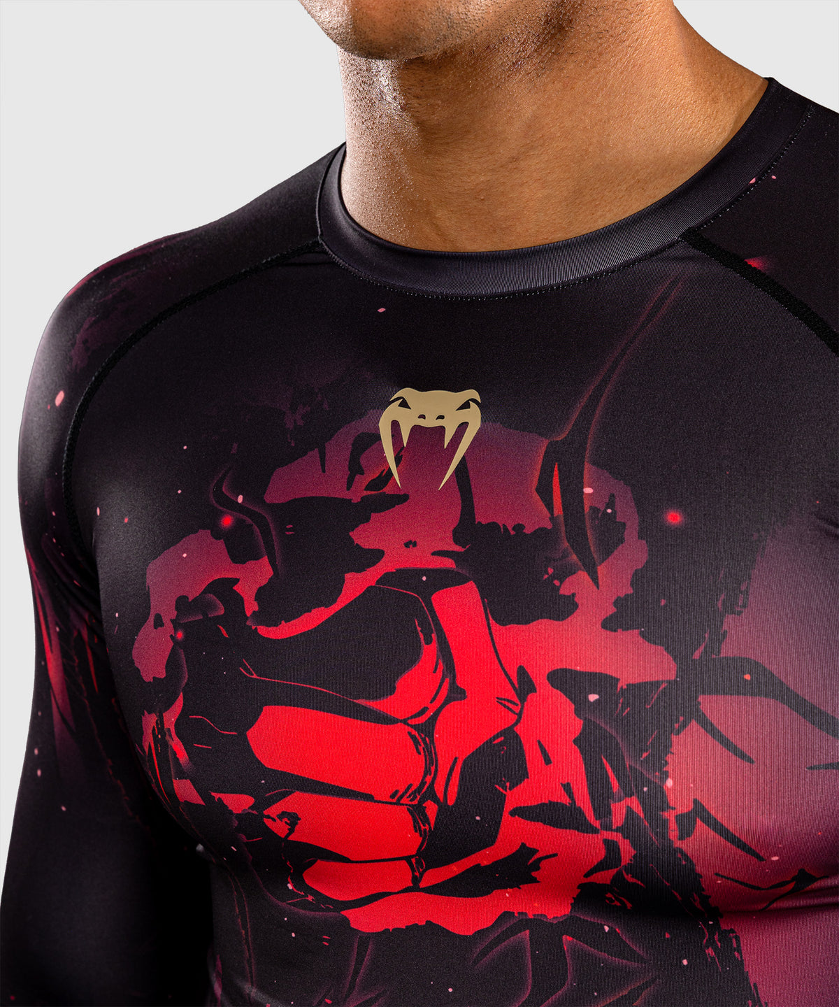Jujutsu Kaisen x Venum Itadori Langarm Rashguard – Schwarz/Rot