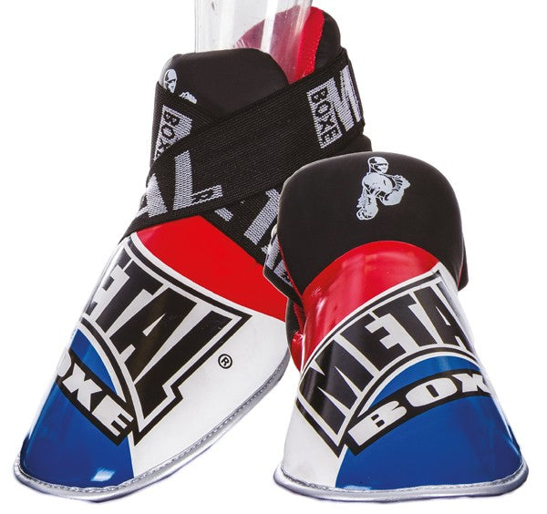 Metal Boxe Protectores de Pies Full Léger Compétition - Azul/Blanco/Rojo