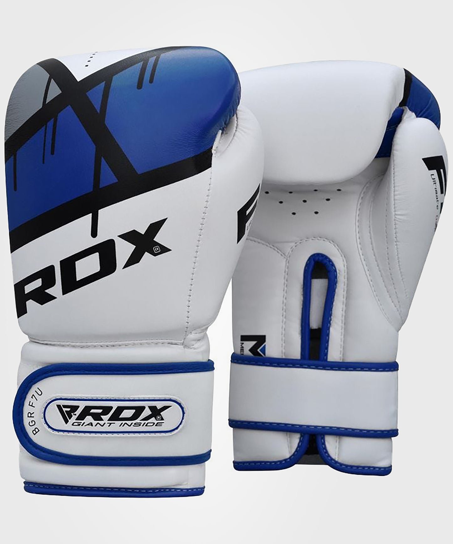 RDX Sports Quadro-Dome Boxing Gloves – White/Blue