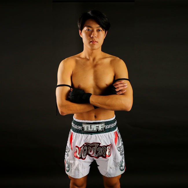 Short Muay Thai Tuff White Tiger - Blanc