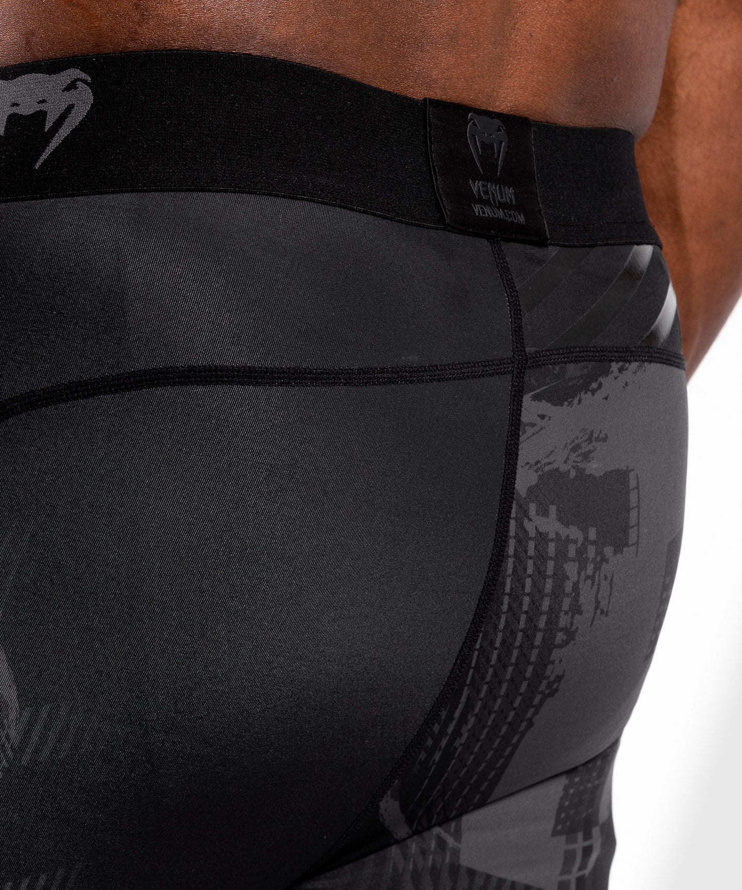Venum Skull Compression Pants - Black/Black