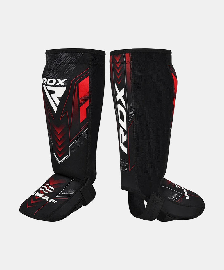 Protège-Tibias En Néoprène Rdx Approuvé IMMAF - Noir/Rouge