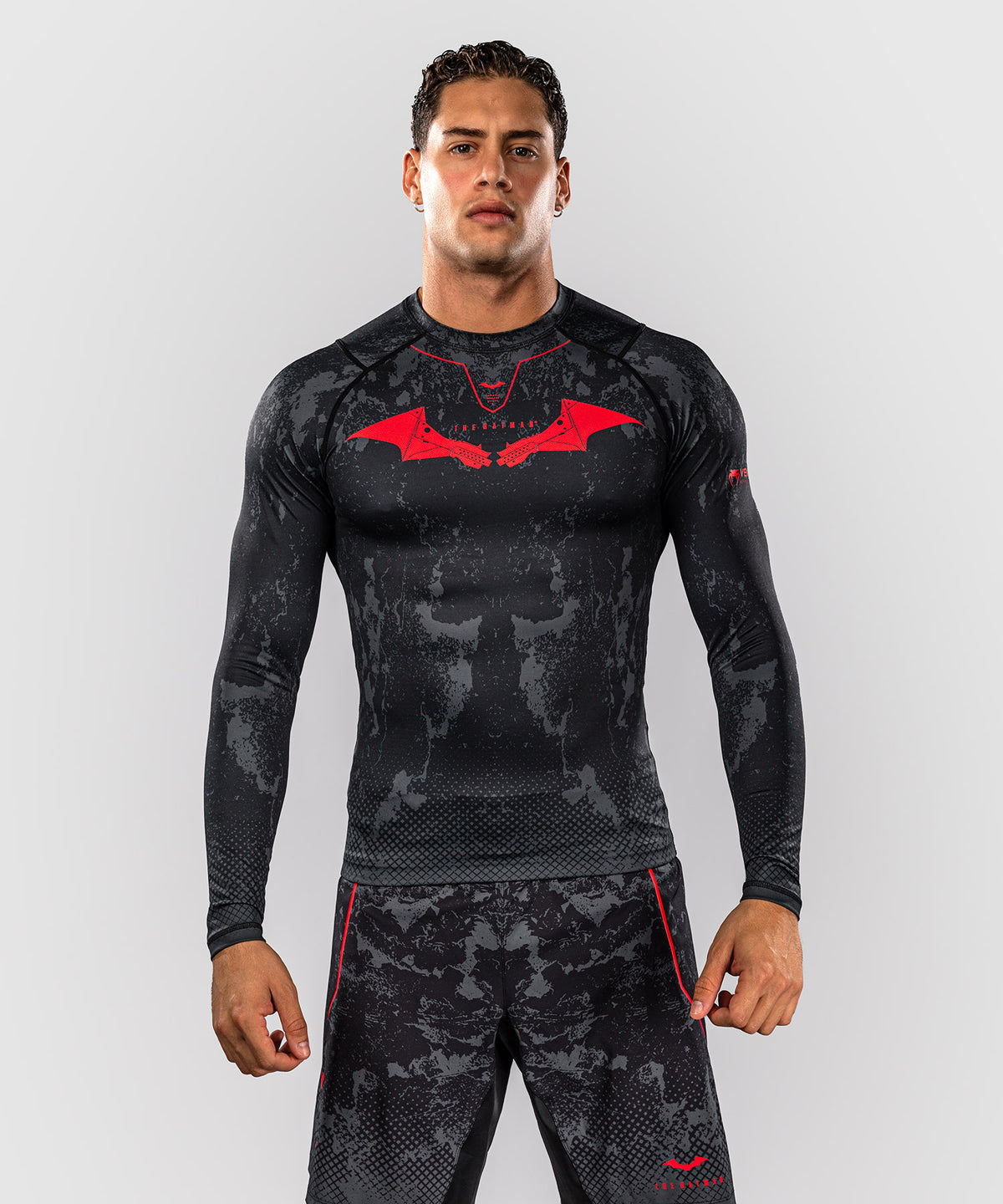 Rashguard à manches longues Venum x Batman - Noir/Gris/Rouge