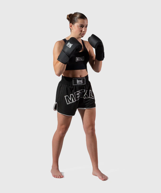 Metal Boxe Genezis Leather Boxing Gloves - Black