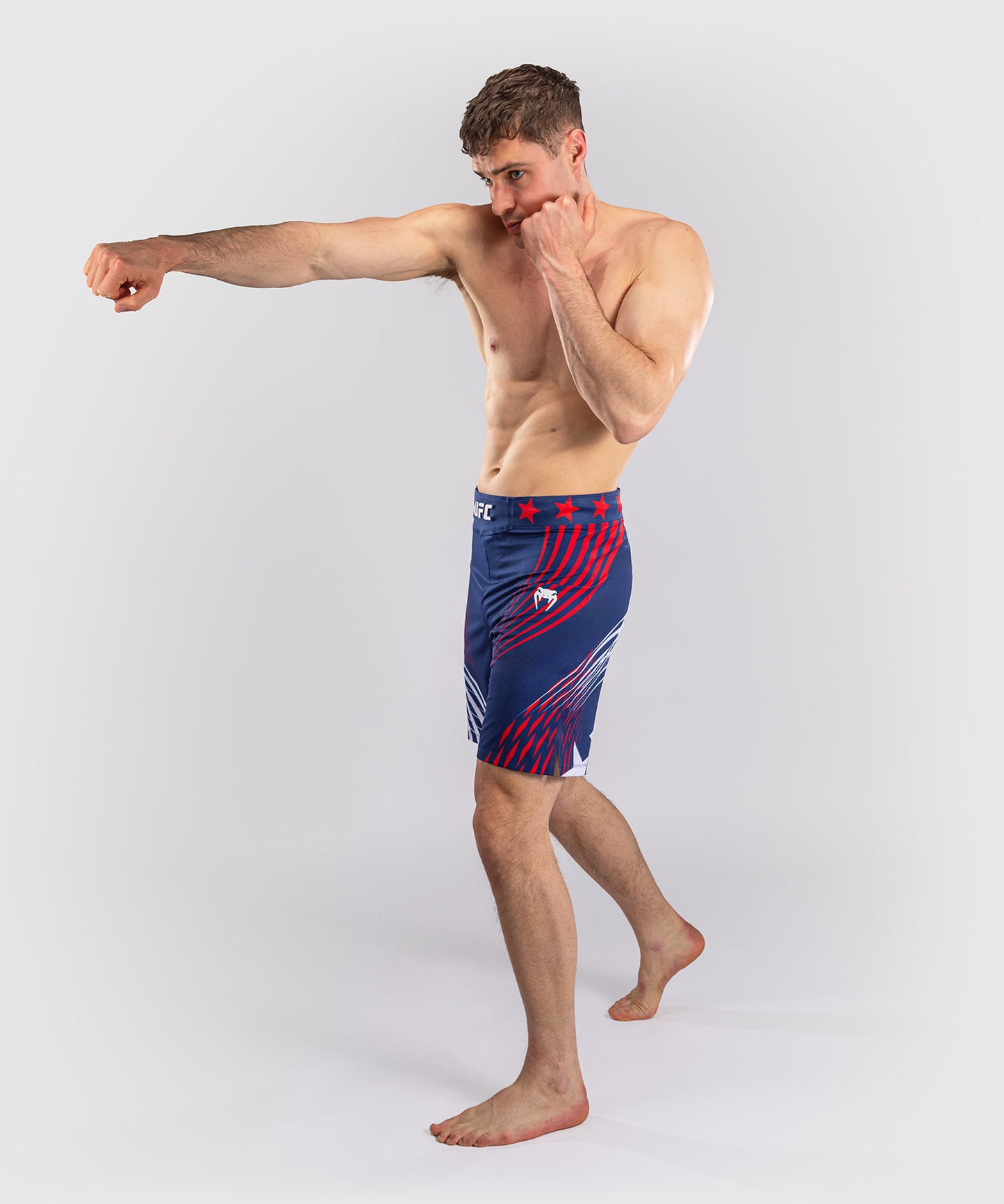 Men's Official UFC Freedom 250 by Venum Blue Authentic Fight Night Long Fit Fight Short