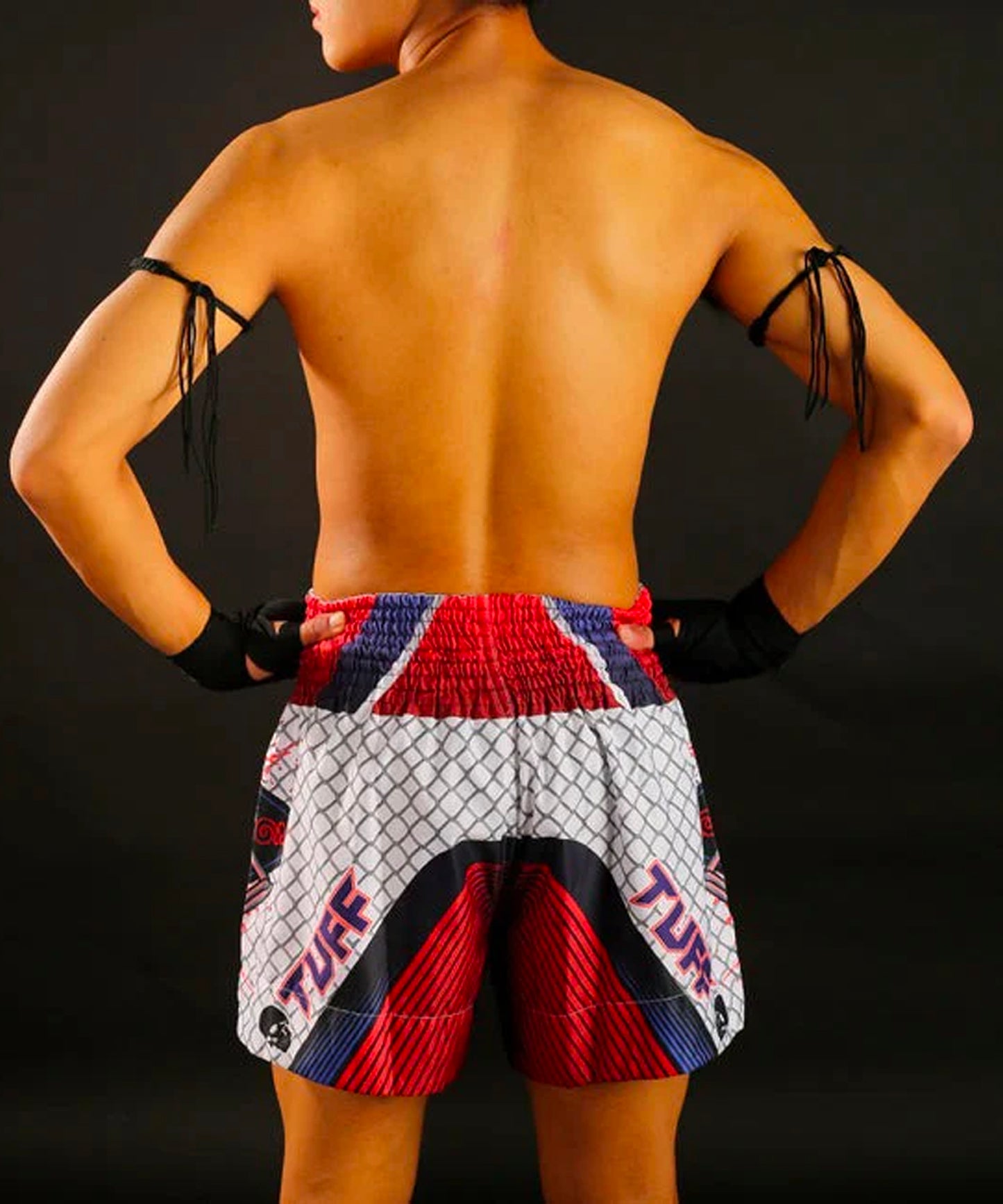 Muay Thai Shorts Tuff Devil Skull - Weiß