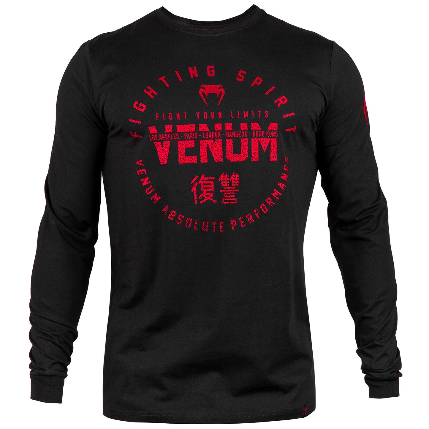 Venum Signature T-shirt - Long Sleeves - Black/Red