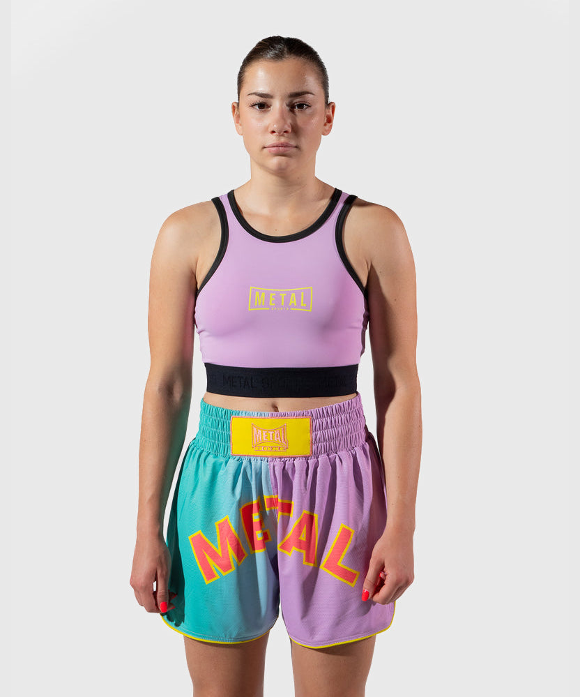 Metal Boxe One Post Cutting Treats Damen-Sport-BH - Violett