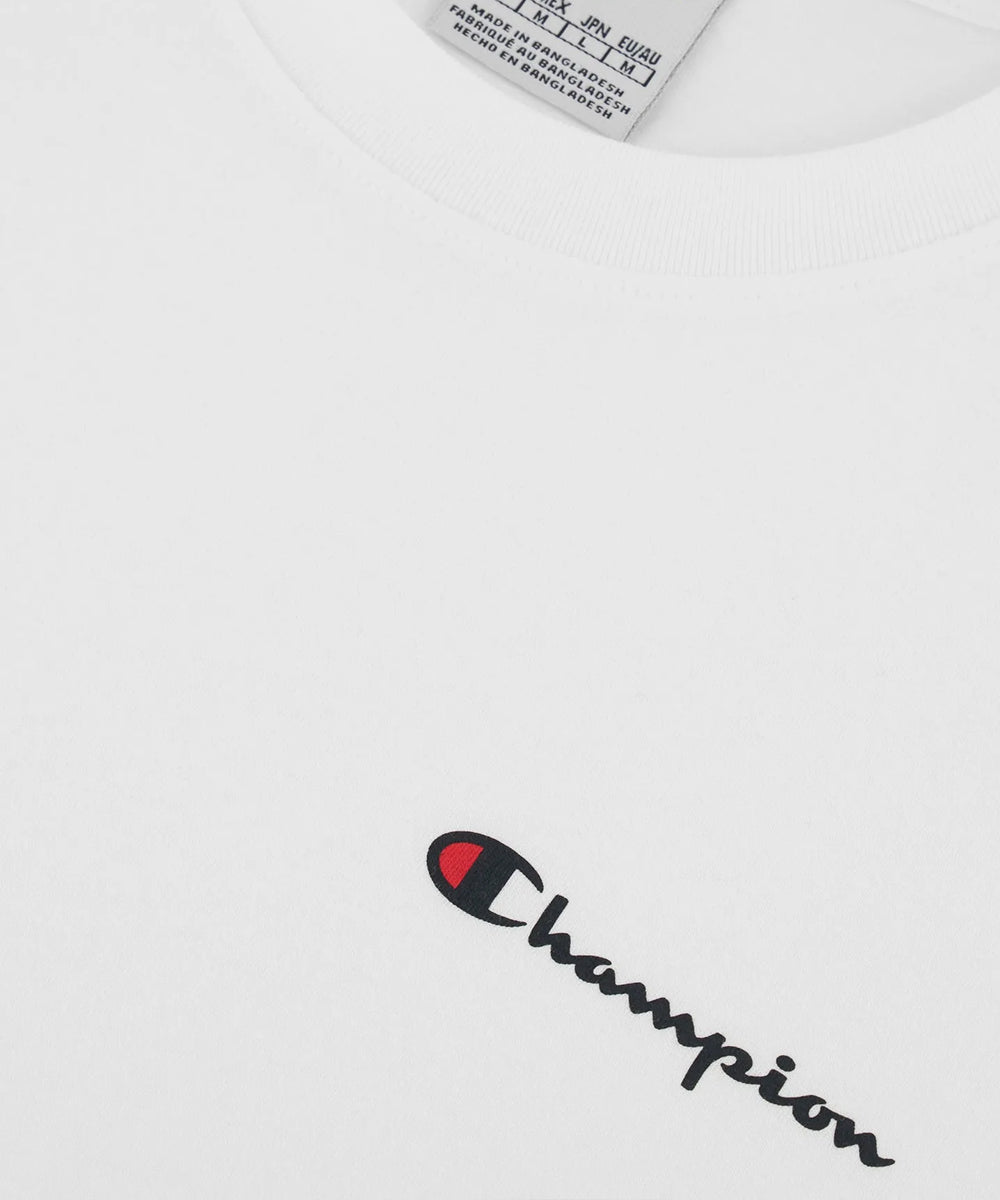 T-Shirt Champion Baumwolljersey mit kleinem Logo - Weiß
