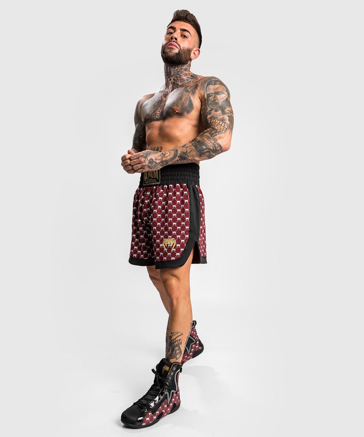 Venum Monogram Boxing Short - Black/Bordeaux