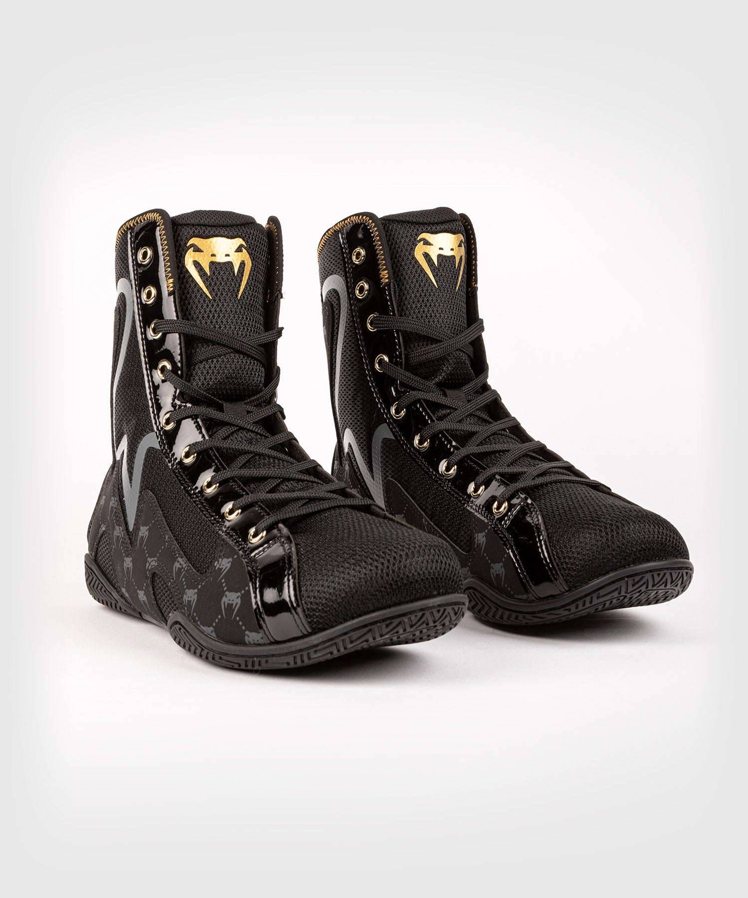Venum Elite Evo Monogram Boxing Shoes – Black – Dragon Bleu