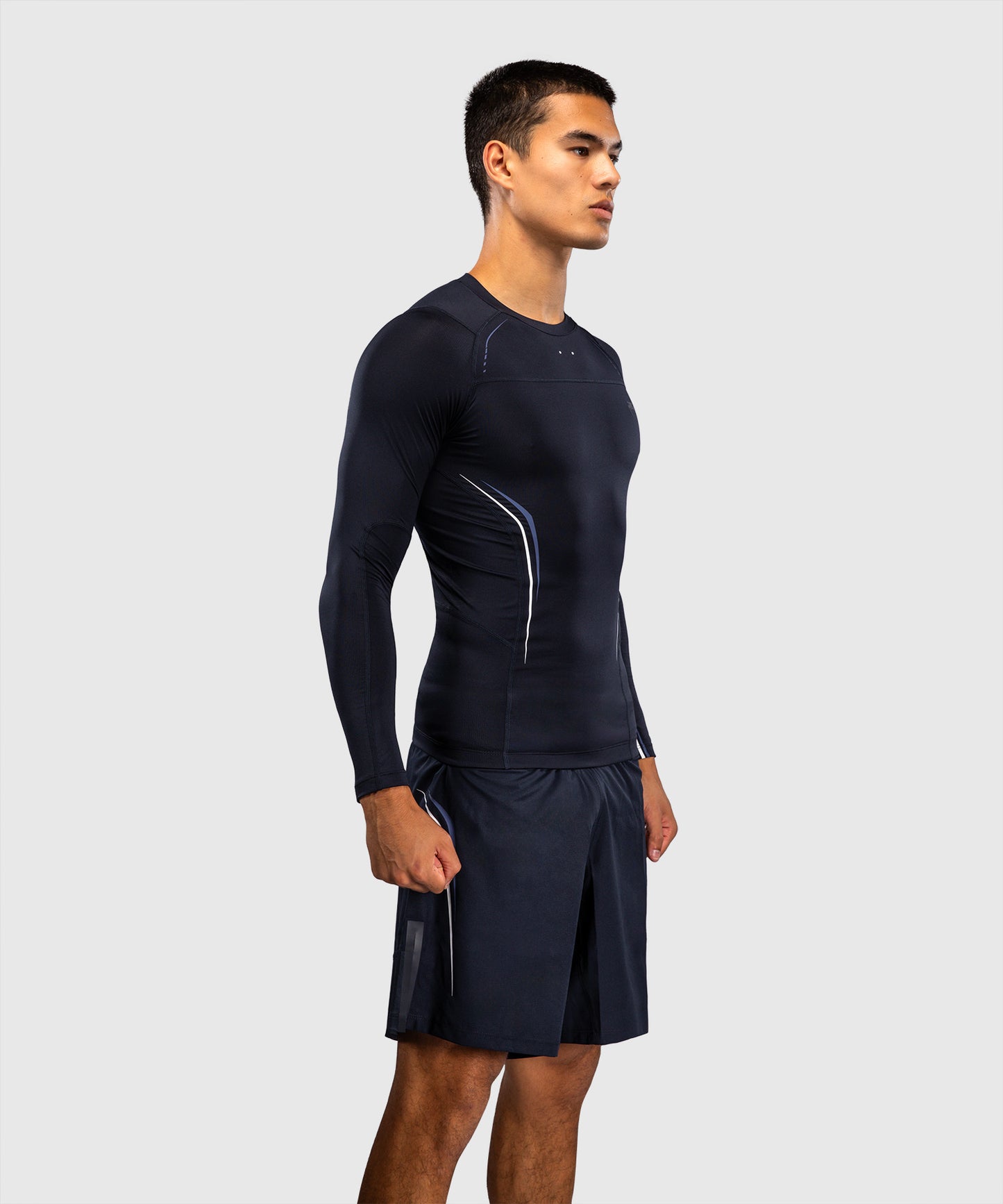 Venum G-Core Long Sleeve Rashguard - Navy Blue/White