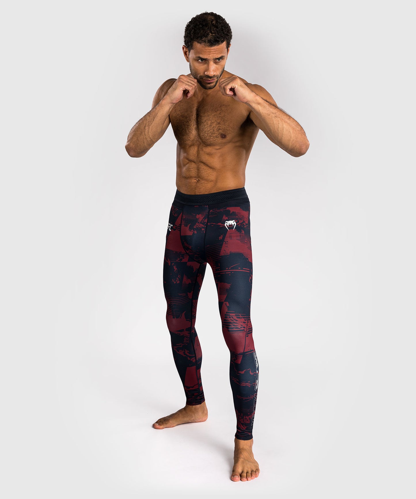 UFC Zenith by Venum Authentic Fight Week Performance Tight Herren - Marineblau/Burgunderrot/Silber