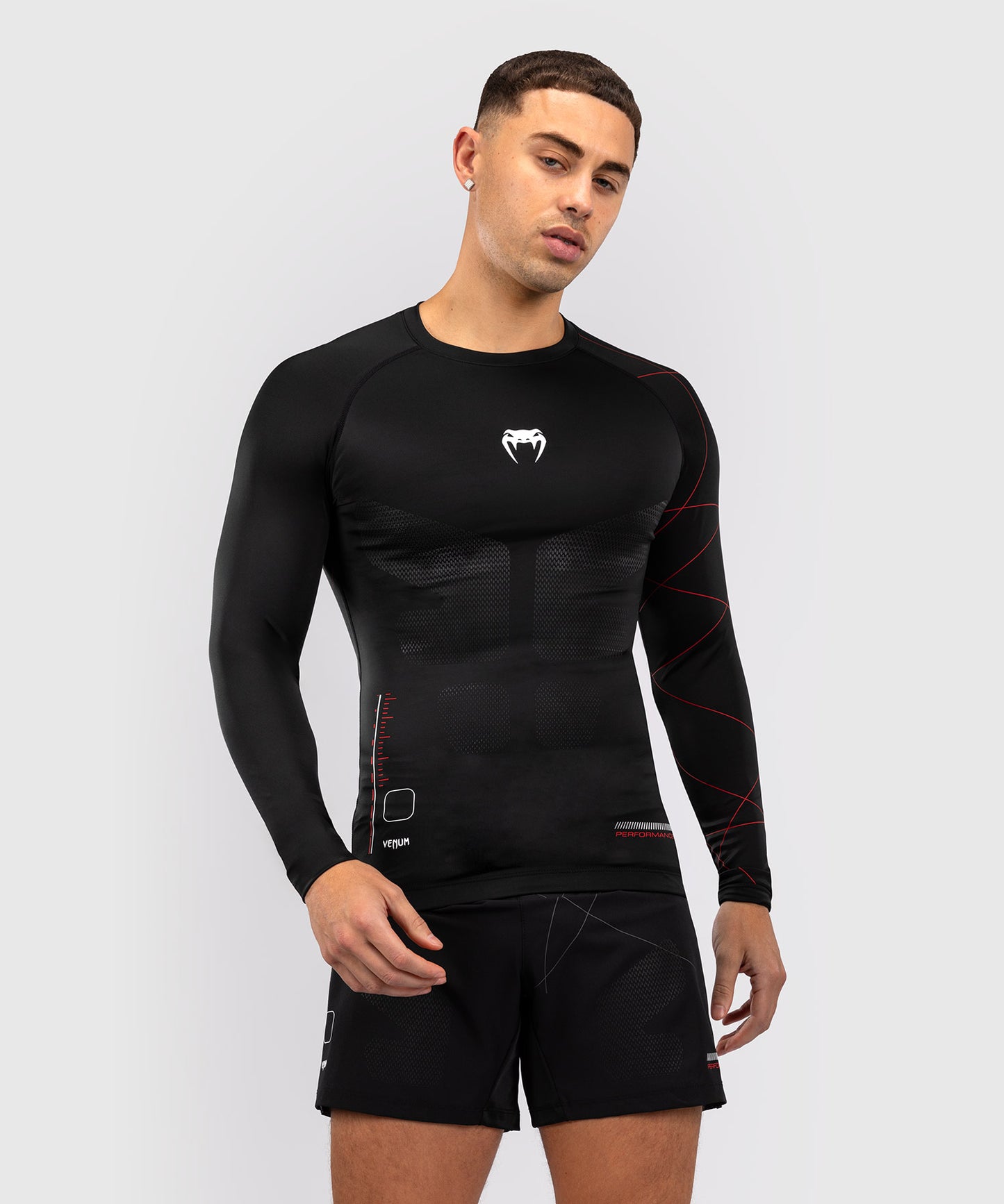 Rashguards Venum Tactical XT Long Sleeve - Black/Fire Red