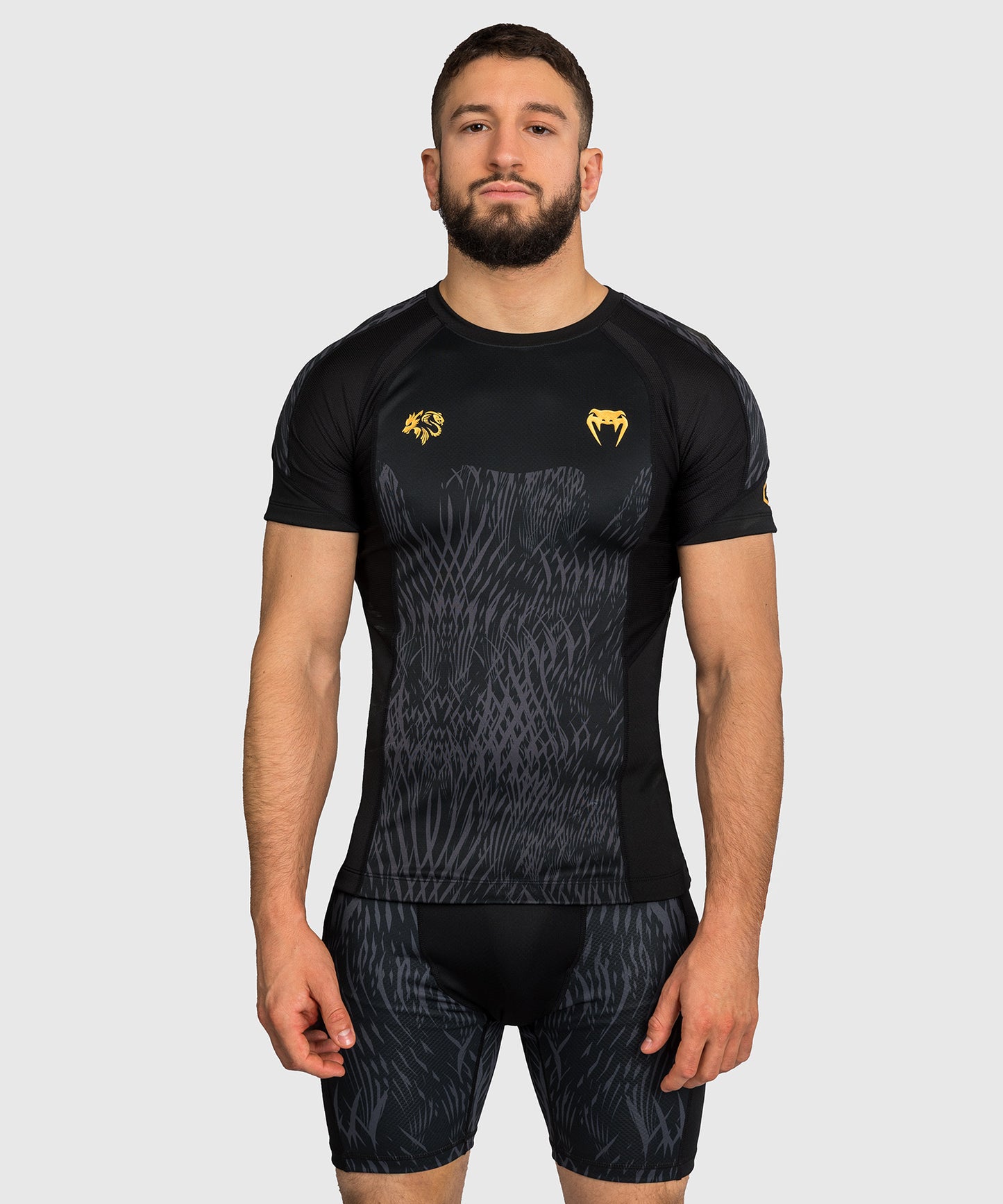 Venum x Chimaev Kurzarm-Rashguard - Schwarz/Grau