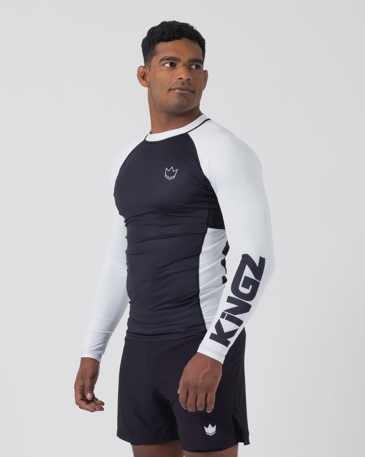 Rashguard À Manches Longues Kingz Ranked Performance V2 - Blanc