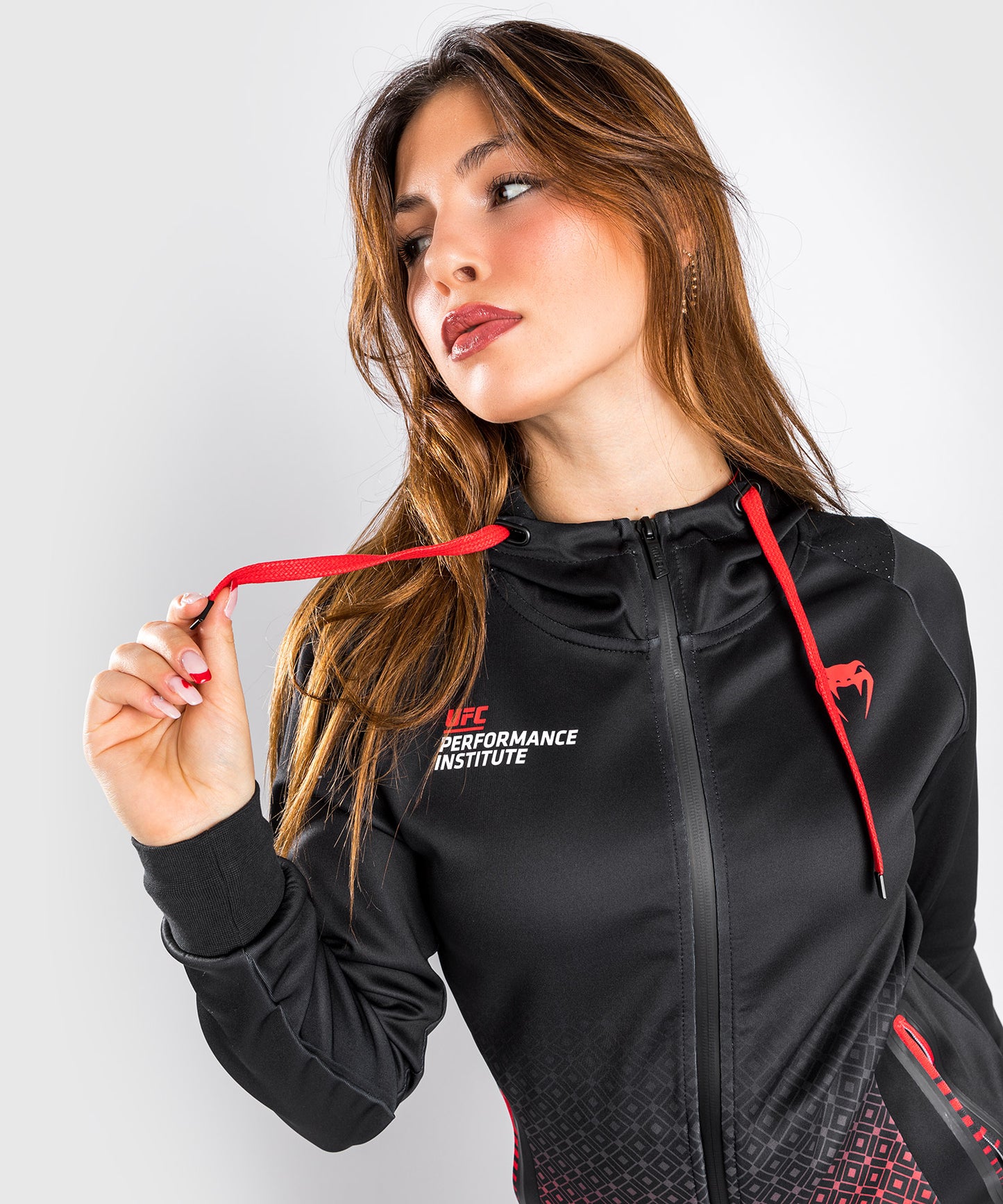 Sweatshirt à capuche UFC Venum Performance Institute - Pour Femmes - Noir/Rouge